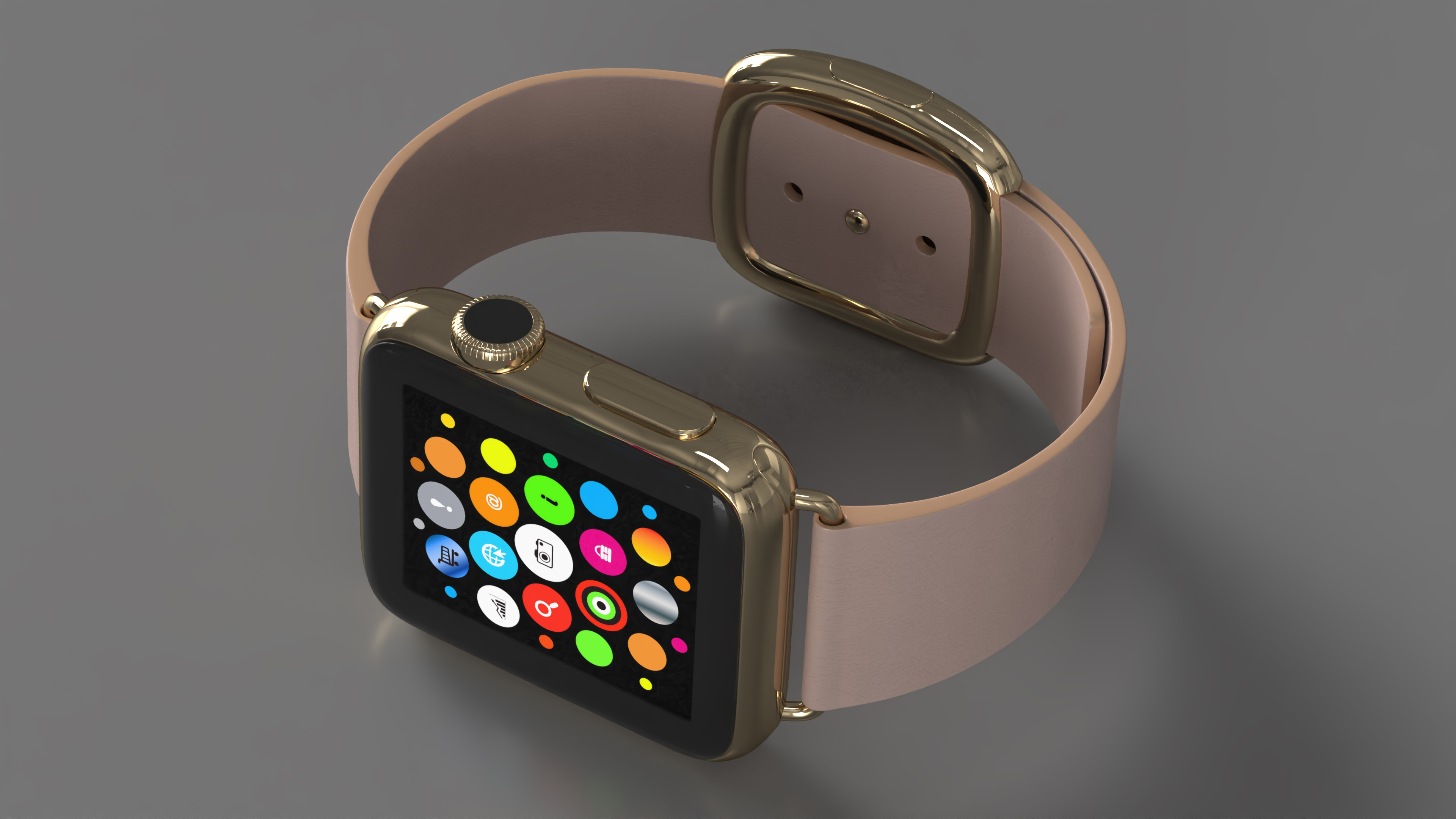 3D Apple Smart Watch with Leather Strap