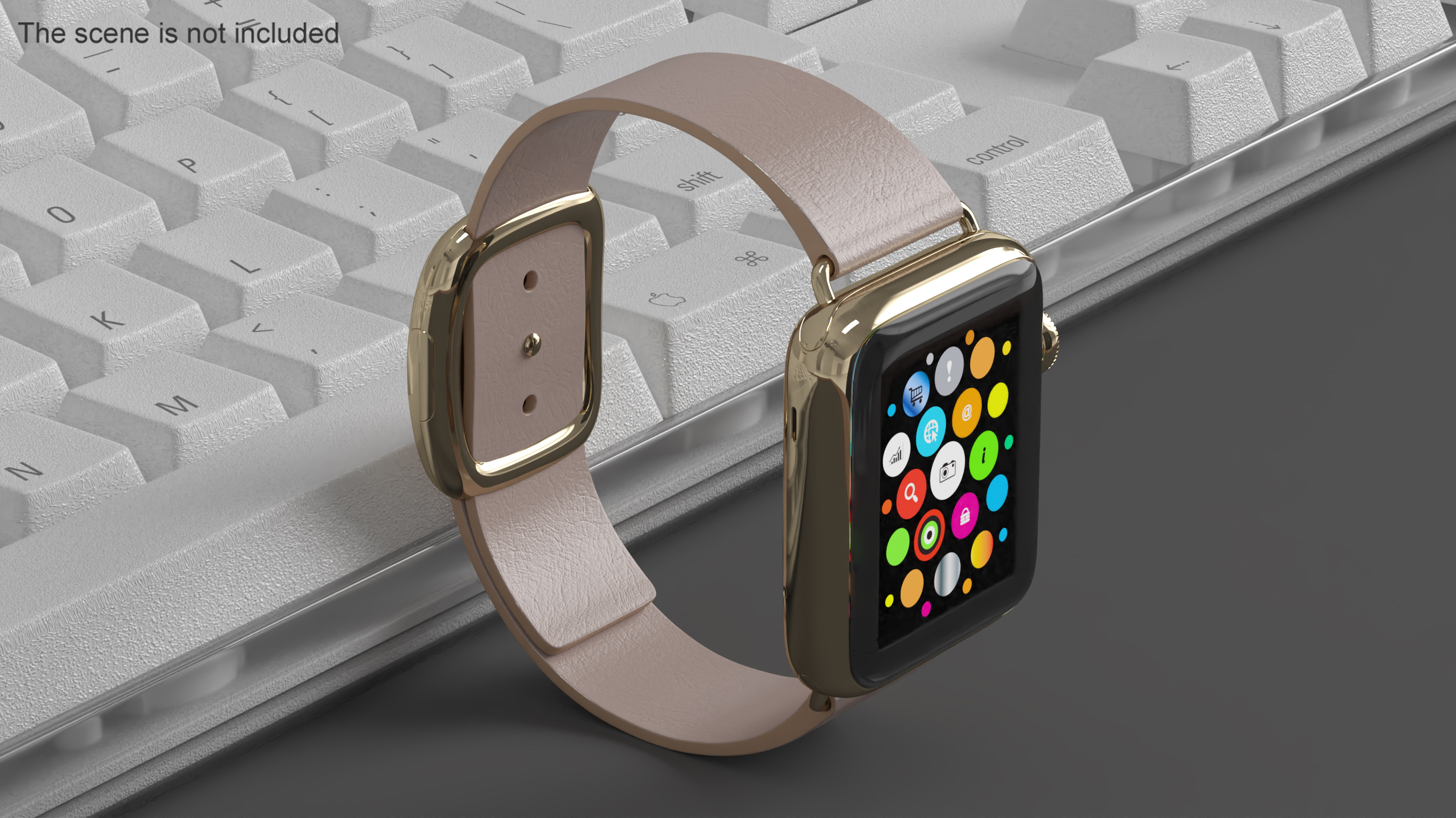 3D Apple Smart Watch with Leather Strap