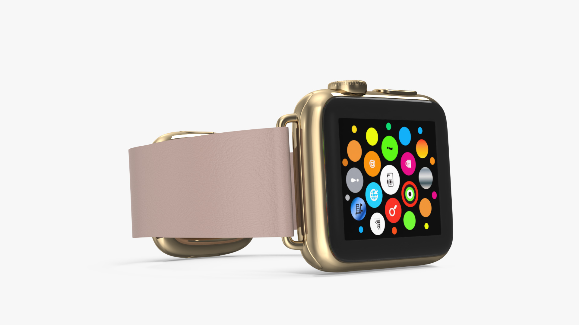 3D Apple Smart Watch with Leather Strap