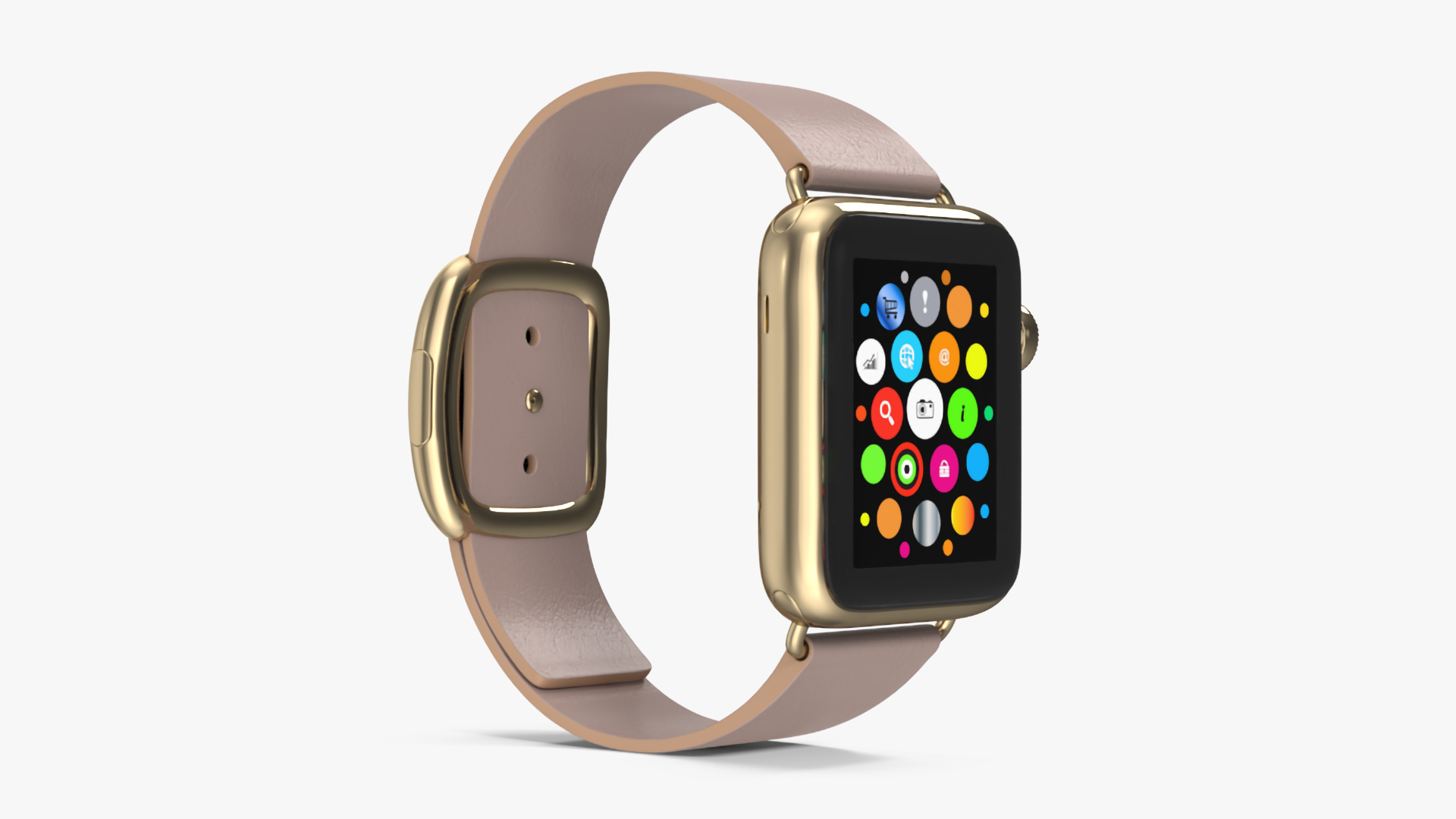 3D Apple Smart Watch with Leather Strap