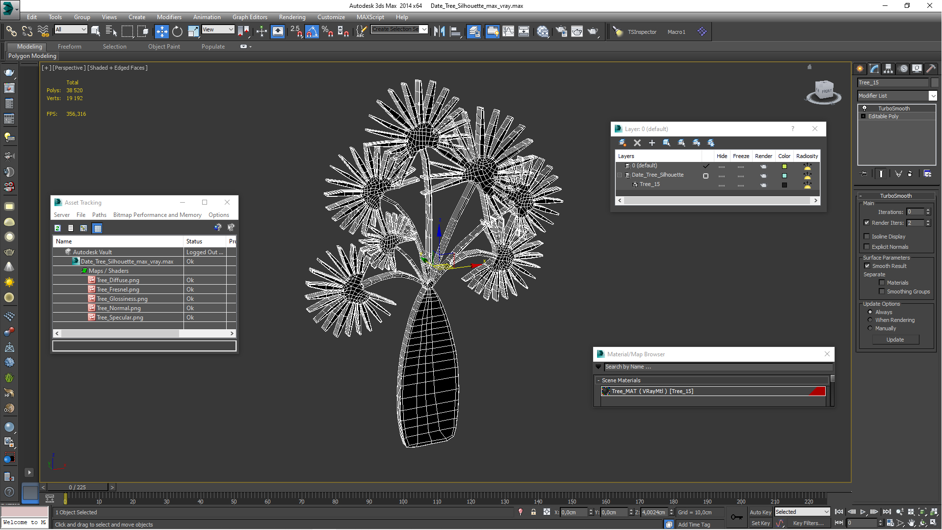 3D model Date Tree Silhouette