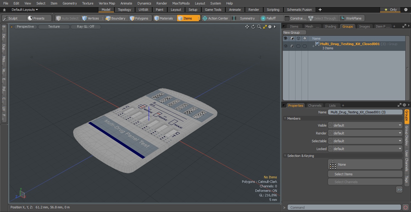 Multi-Drug Testing Kit Closed 3D model