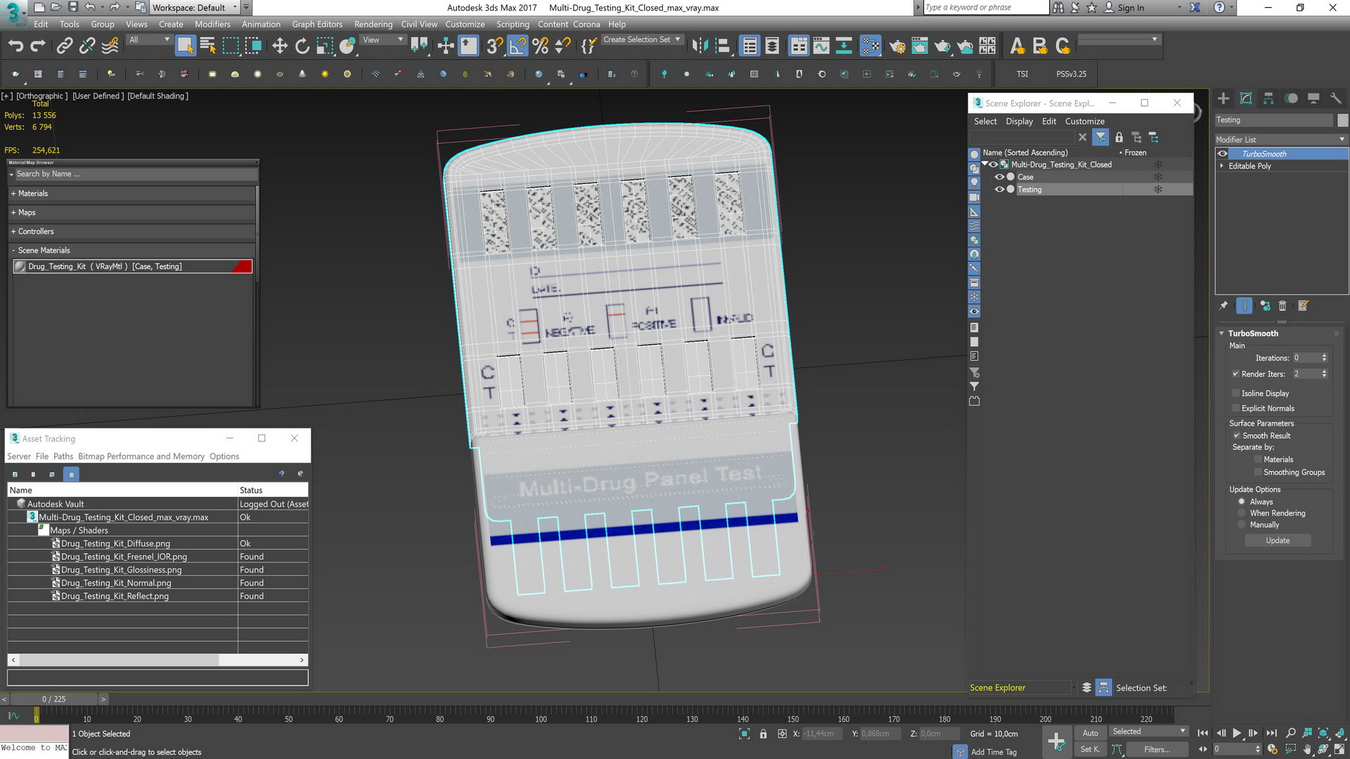 Multi-Drug Testing Kit Closed 3D model