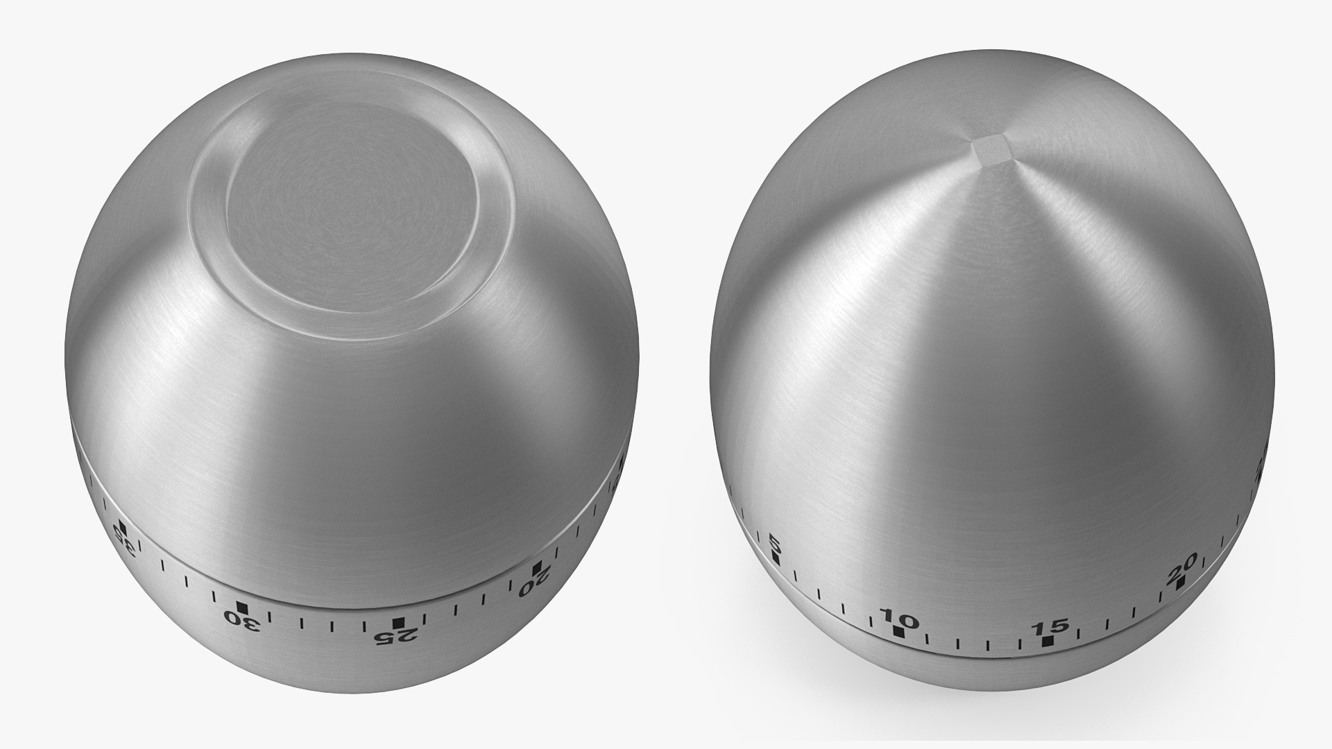 Stainless Steel Egg Shape Kitchen Timer 3D model