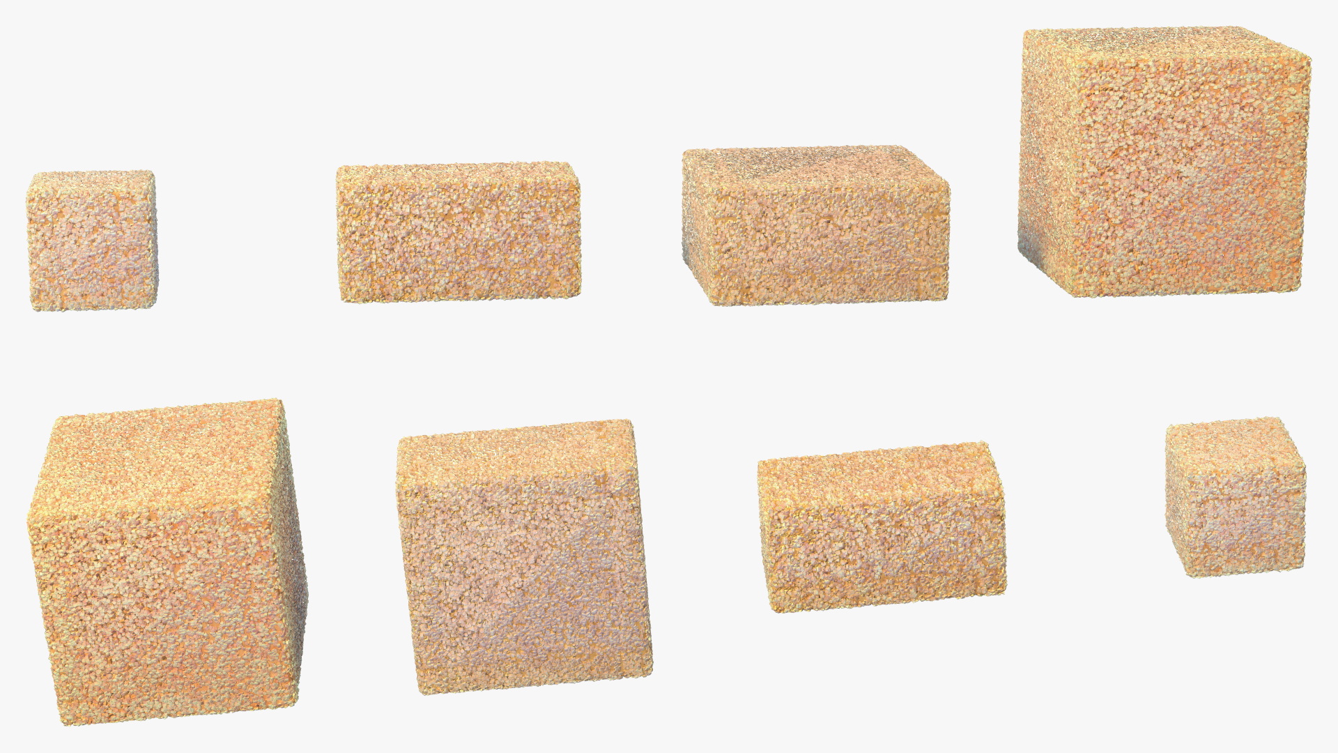 3D Brown Sugar Cubes Set