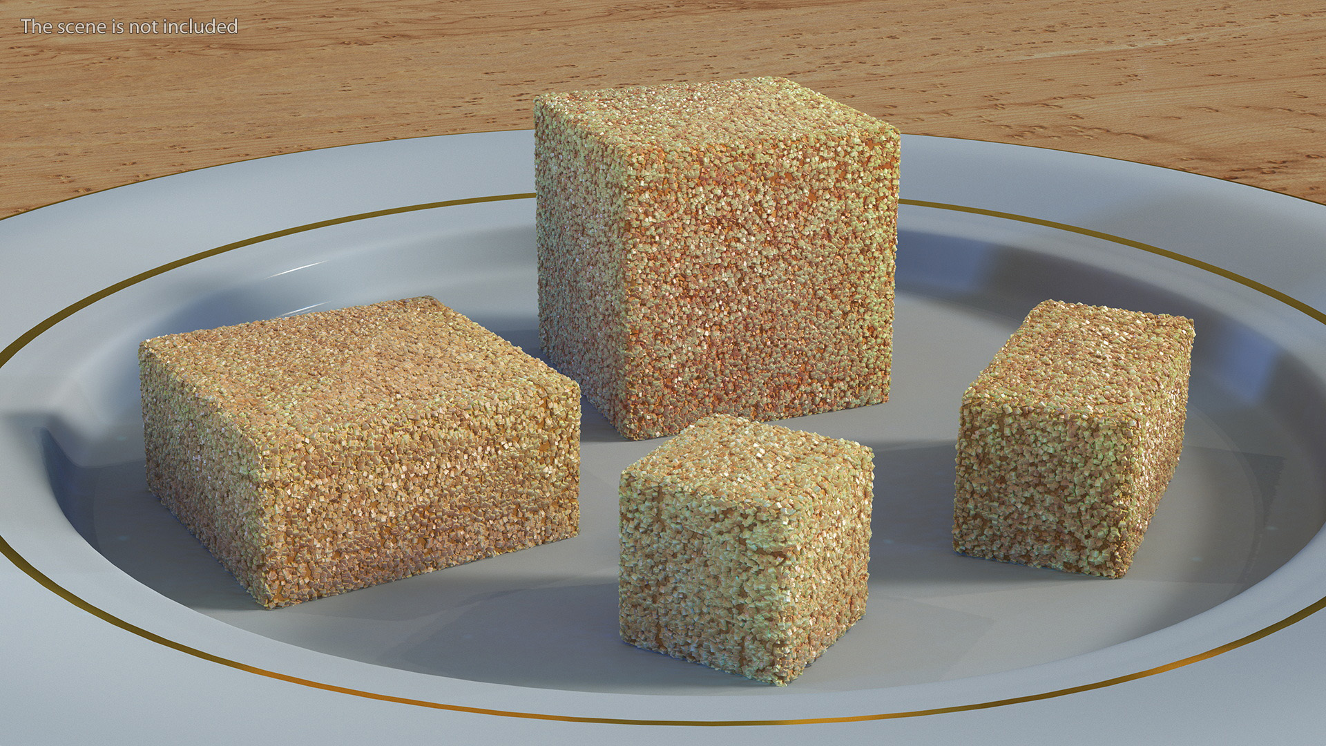 3D Brown Sugar Cubes Set