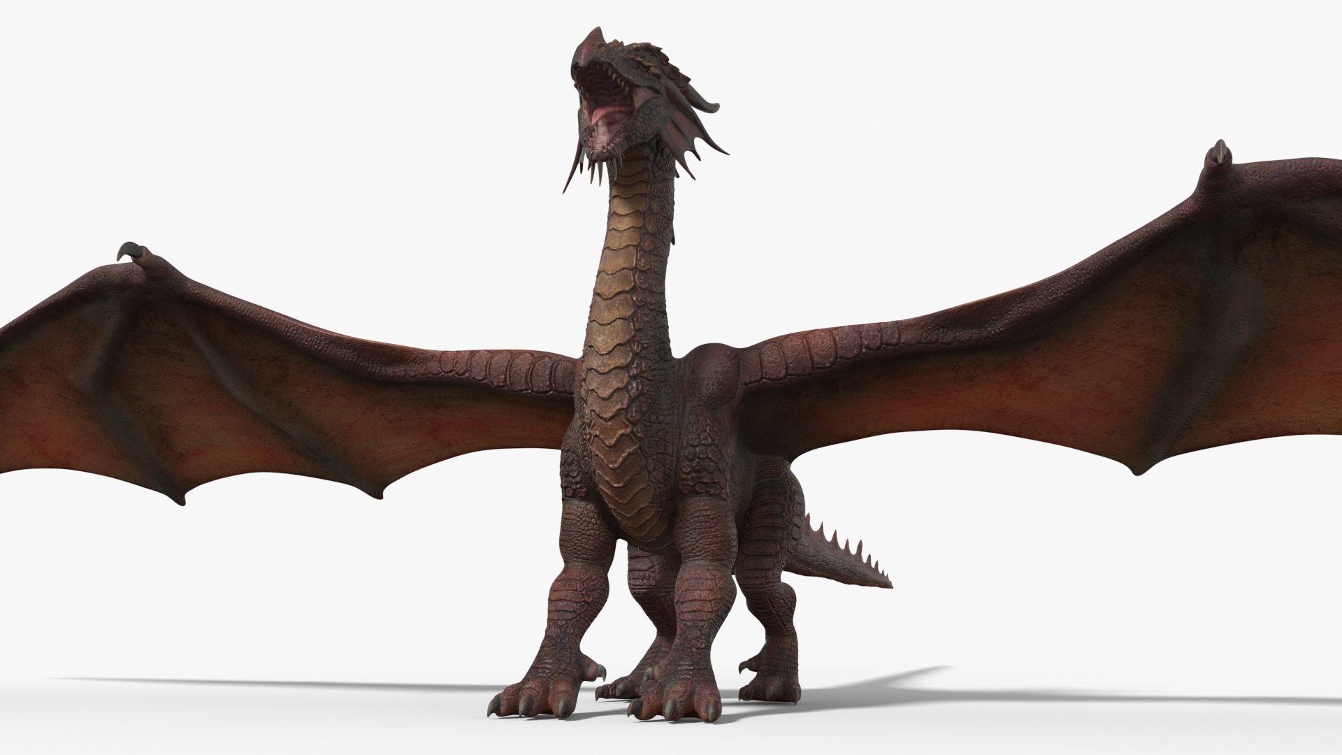 3D Red Dragon Basic Pose