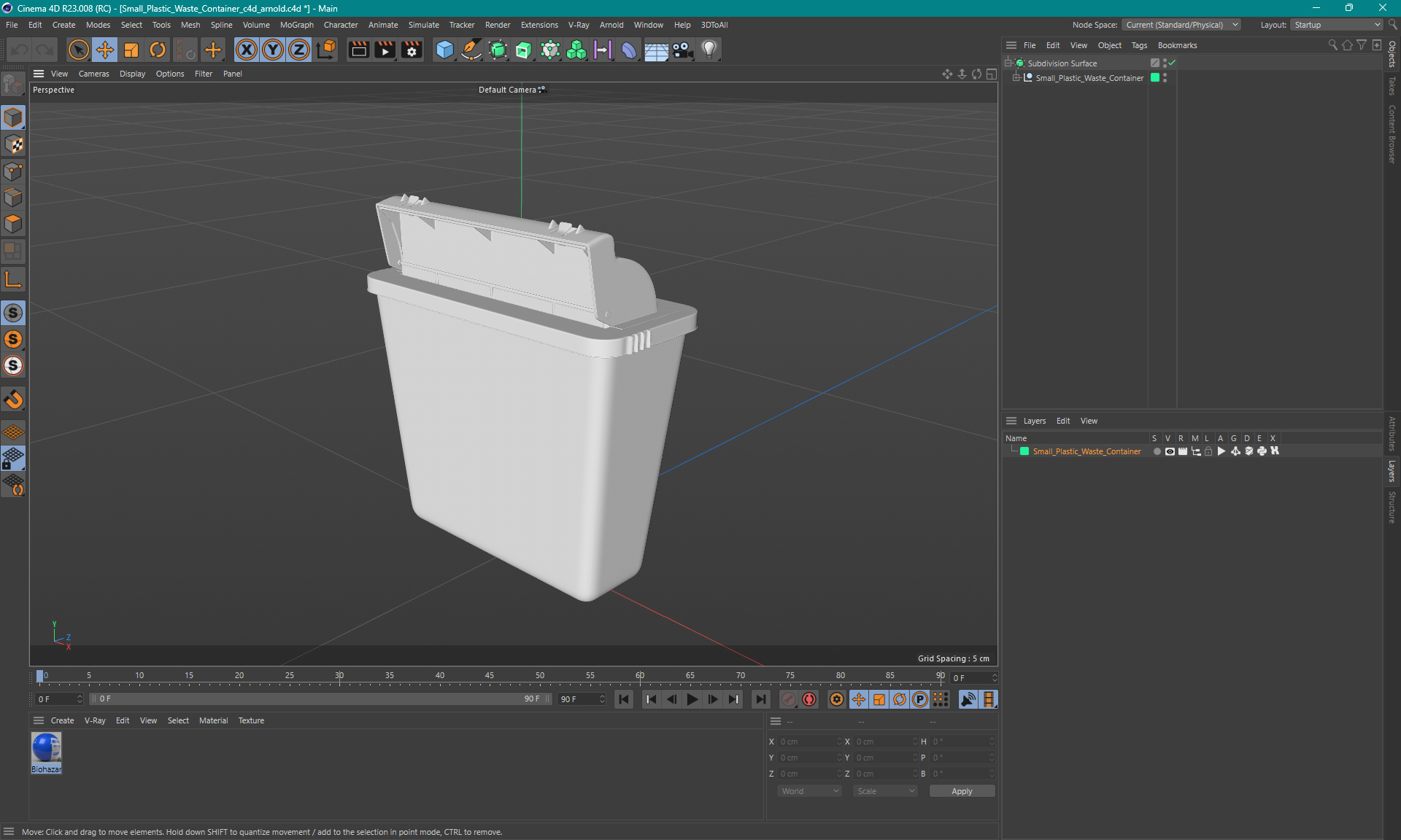 Small Plastic Waste Container 3D model