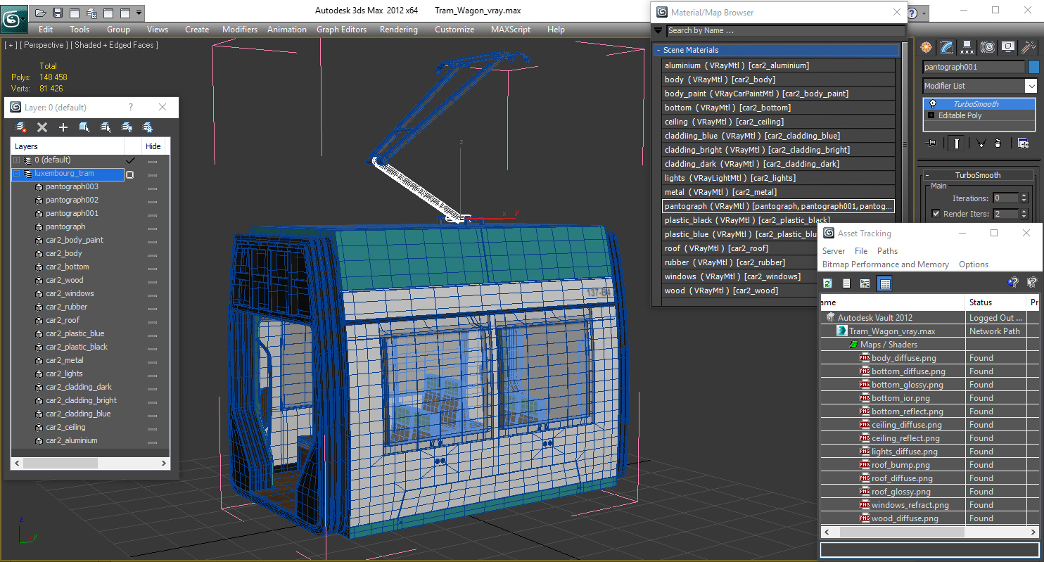 3D model Tram Wagon