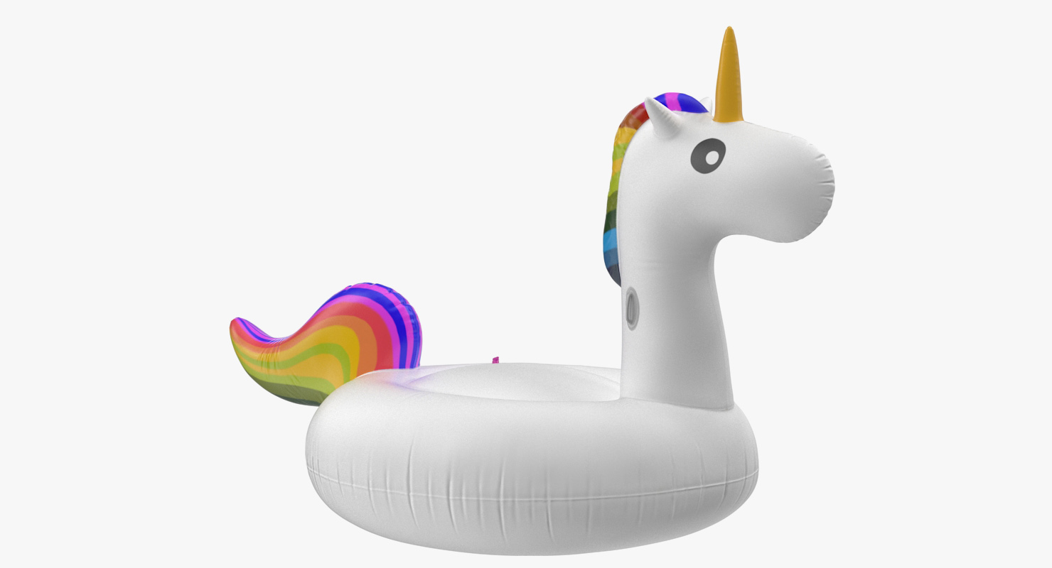 3D Inflatable Party Tube Swimming Unicorn model