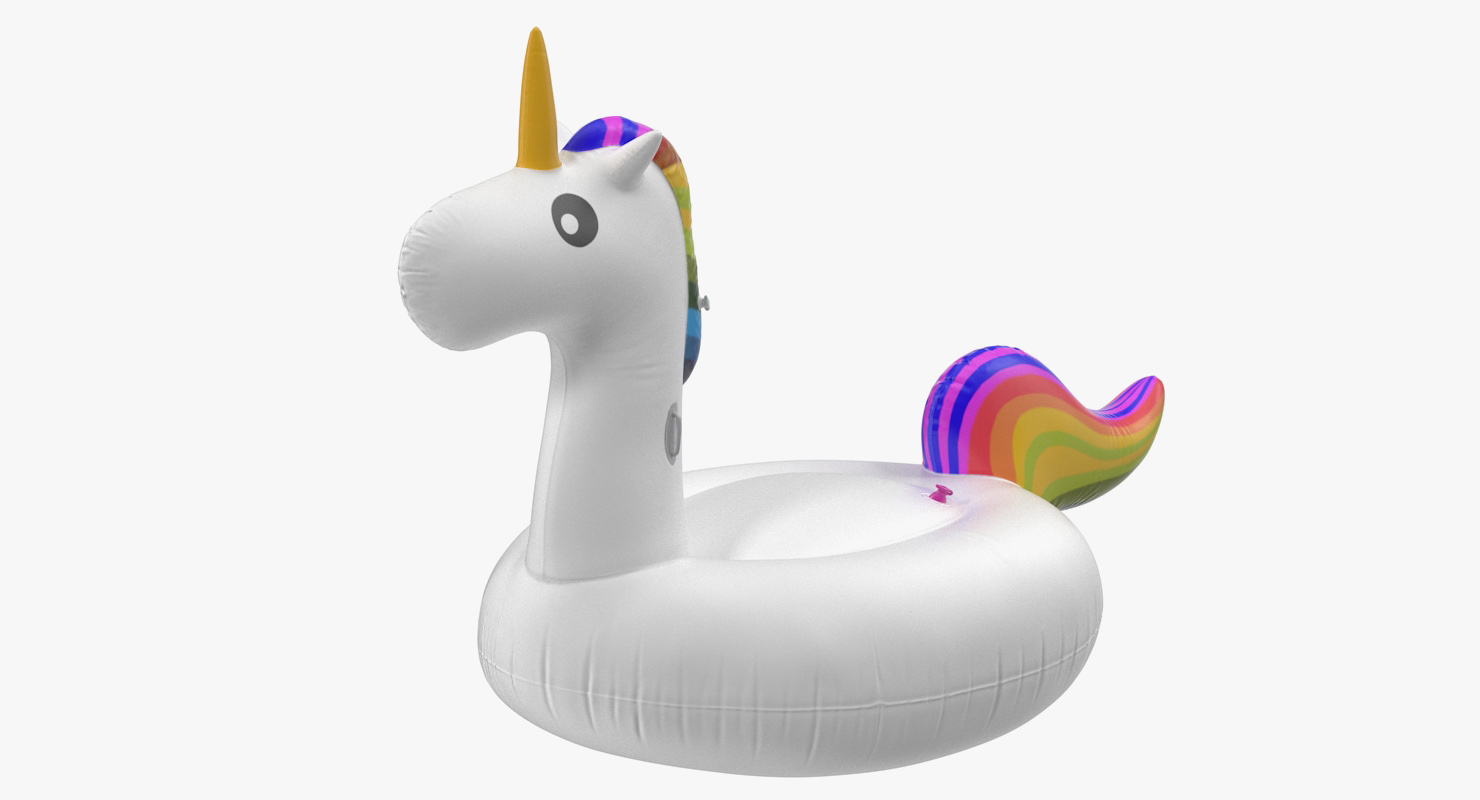 3D Inflatable Party Tube Swimming Unicorn model