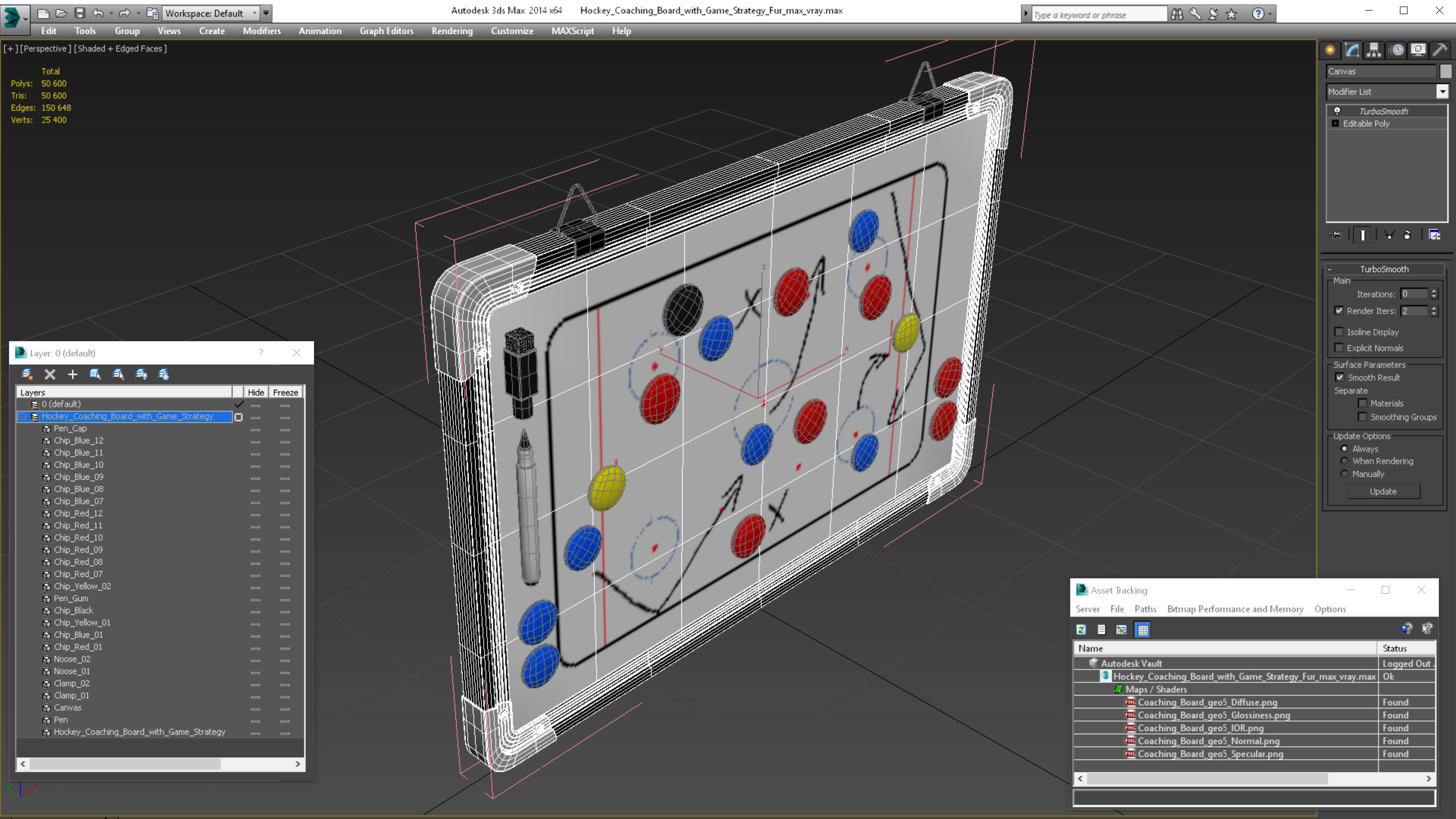 Hockey Coaching Board with Game Strategy Fur 3D model