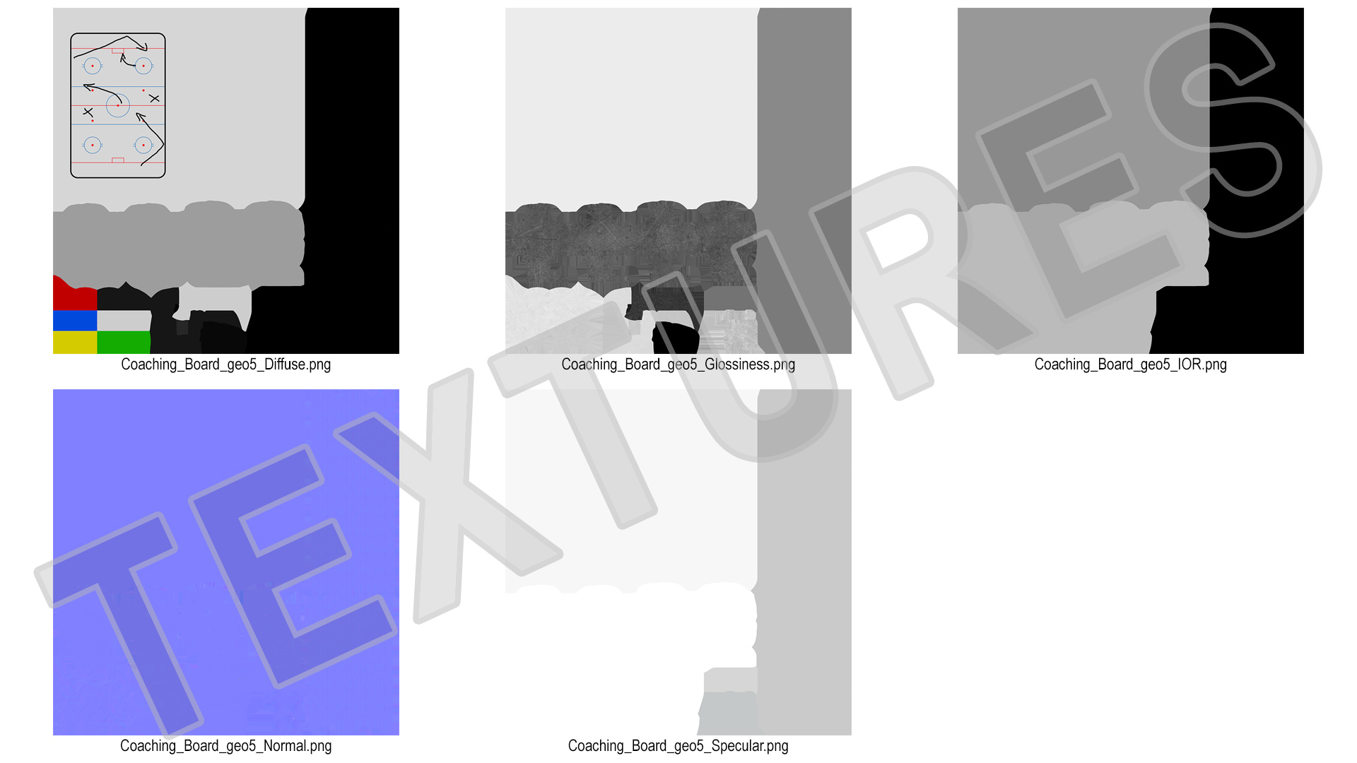 Hockey Coaching Board with Game Strategy Fur 3D model