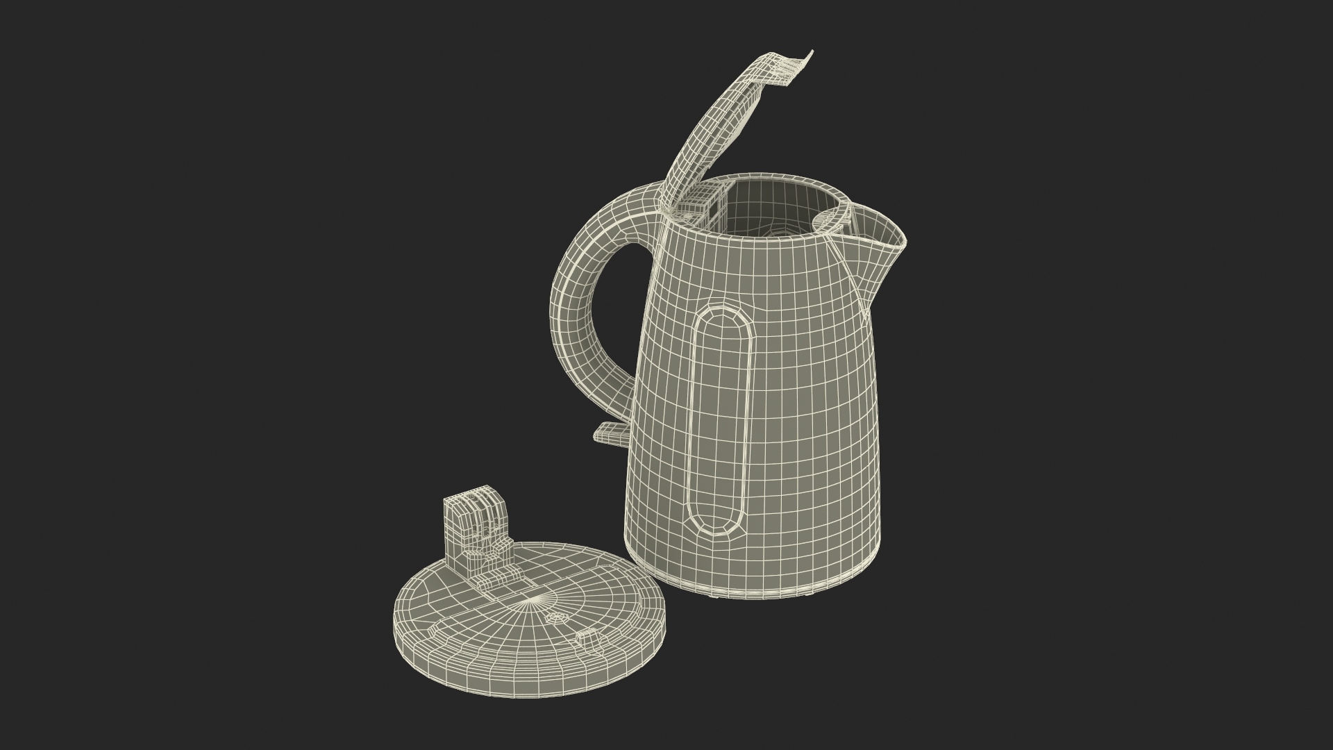 Electric Kettle No Water Open 3D model