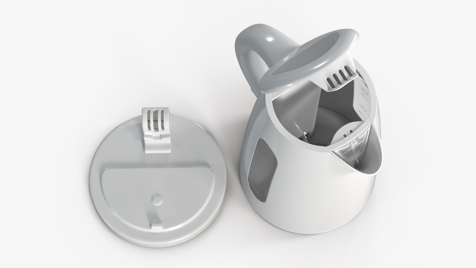 Electric Kettle No Water Open 3D model