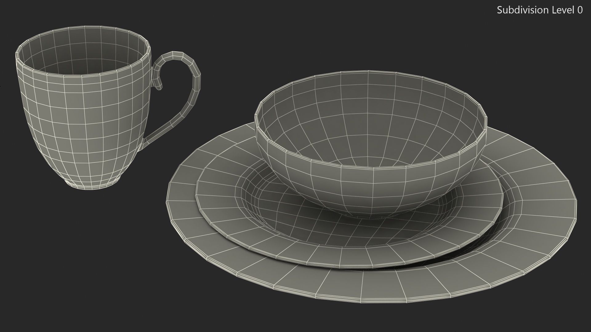 Blue Dinnerware Set 3D model