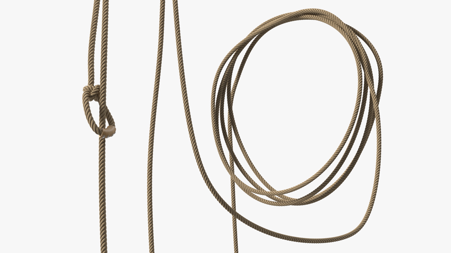 Natural Western Lasso Rope Catching Position 3D model