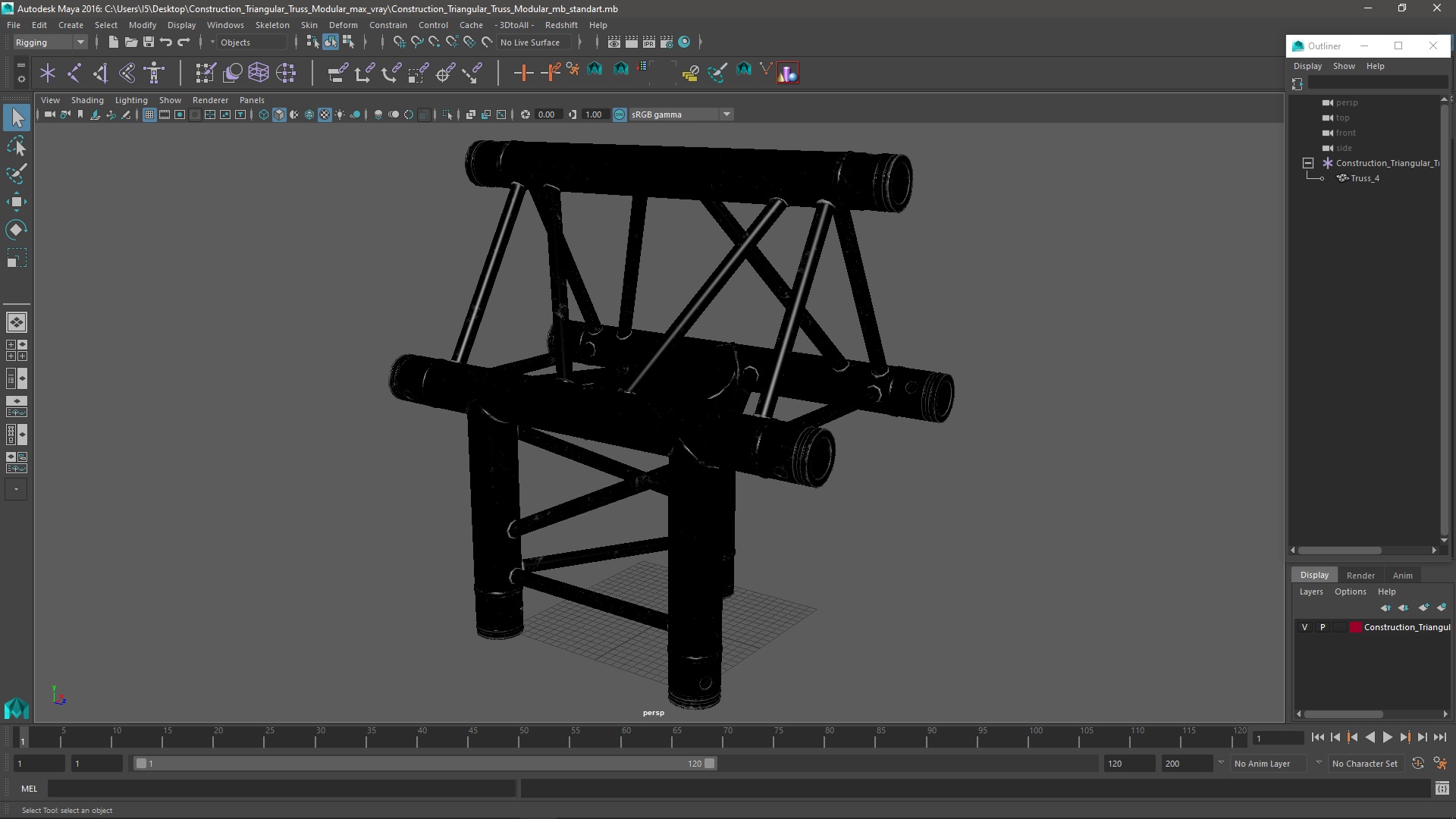 Construction Triangular Truss Modular 3D