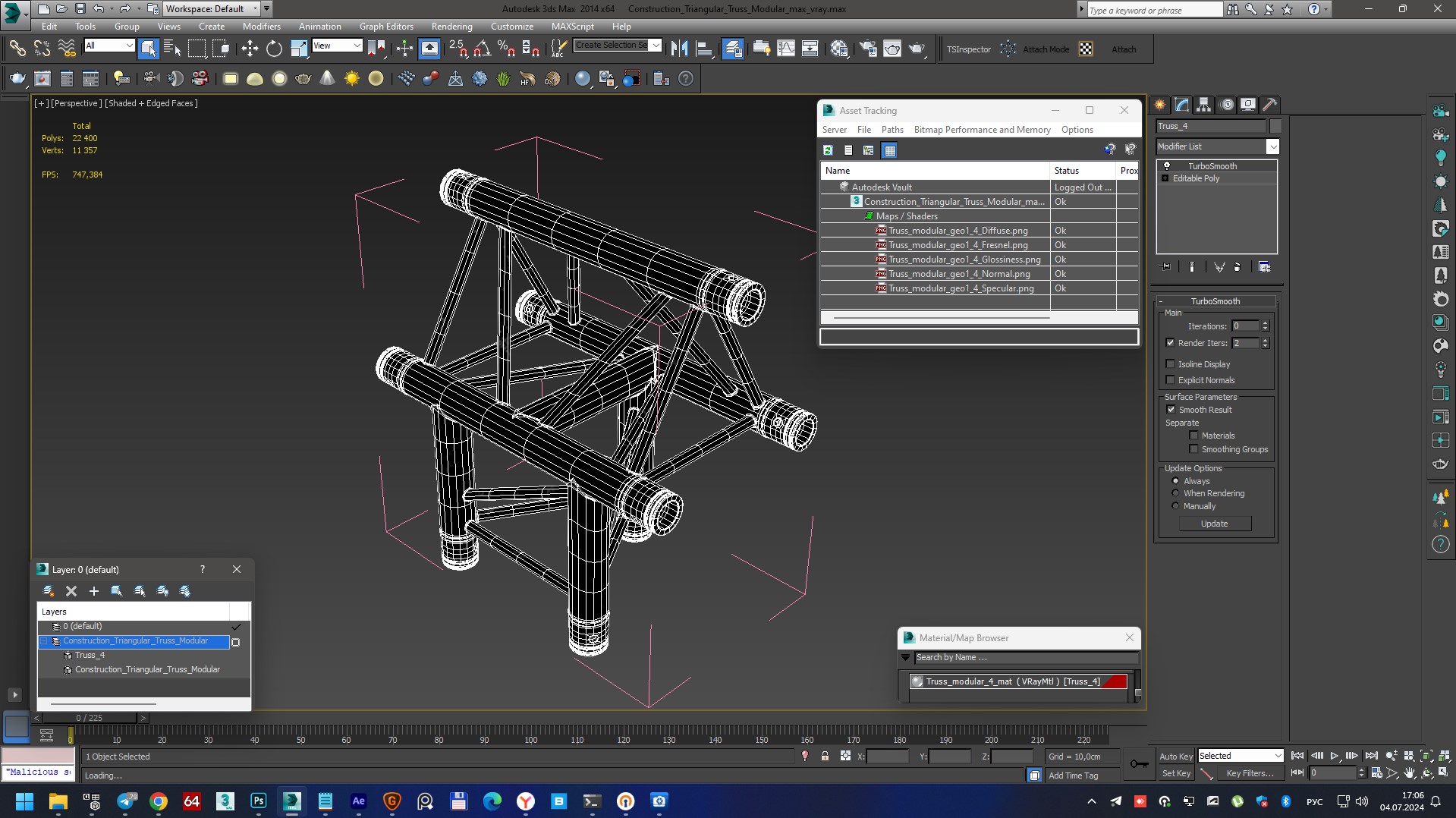 Construction Triangular Truss Modular 3D