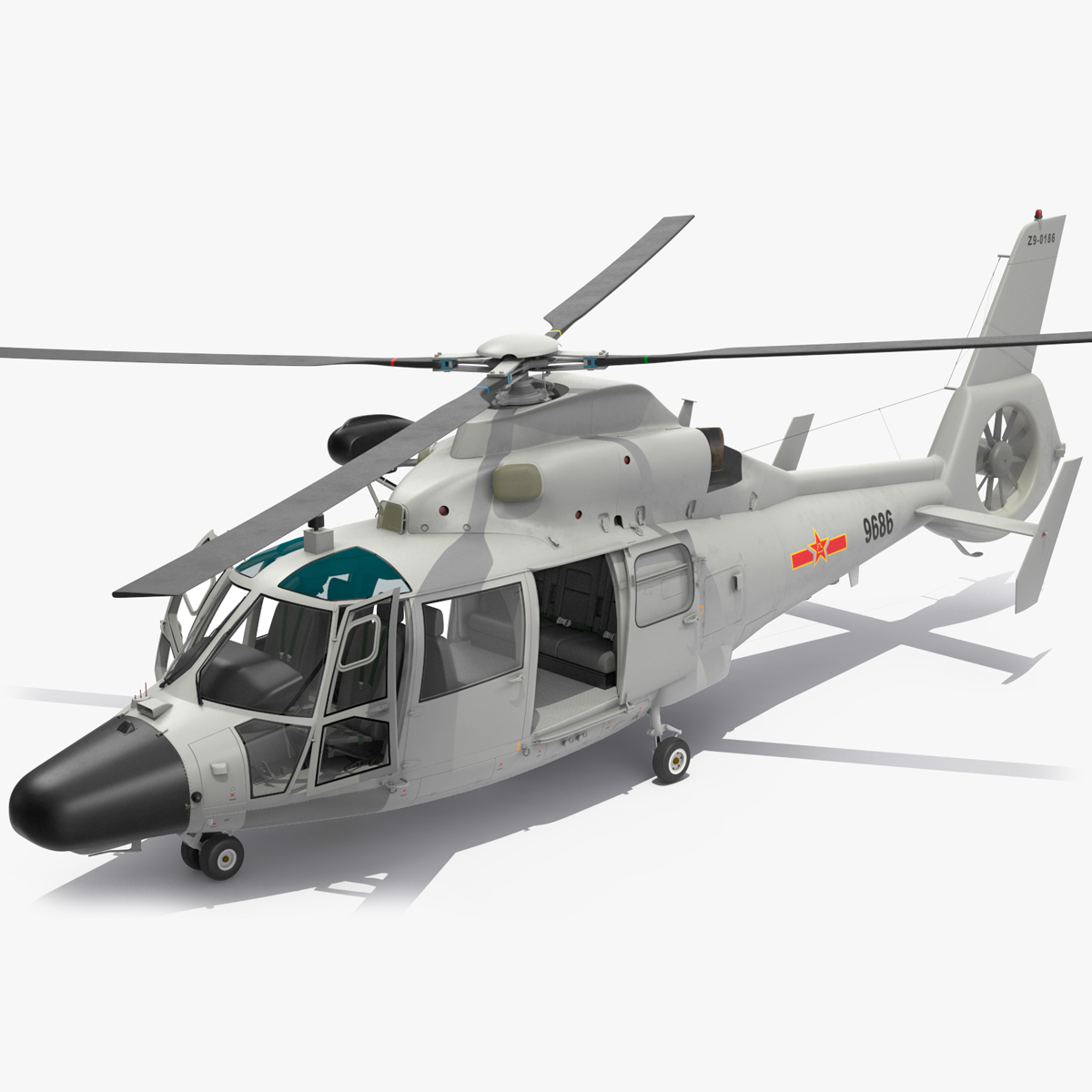 3D Harbin Z-9 Haitun Rigged for Maya model