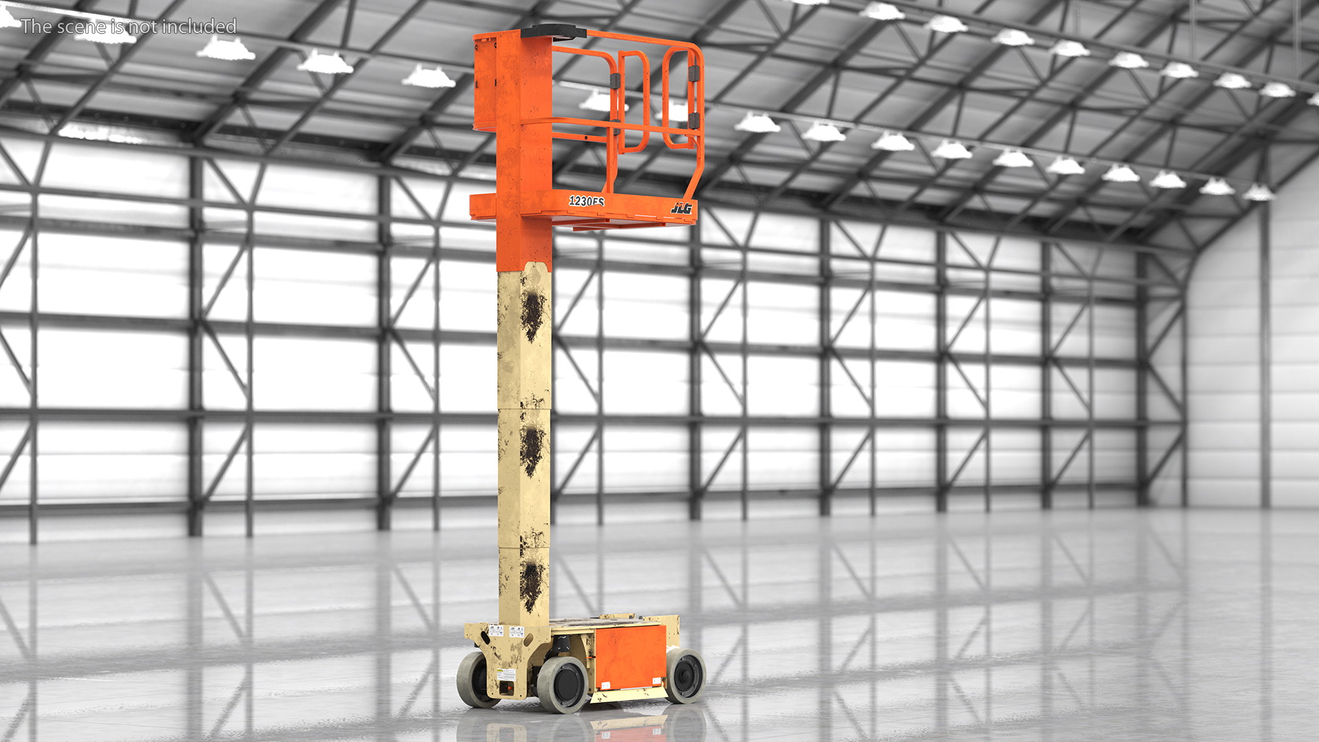 JLG 1230ES Vertical Mast Lift Working Position Dirty 3D