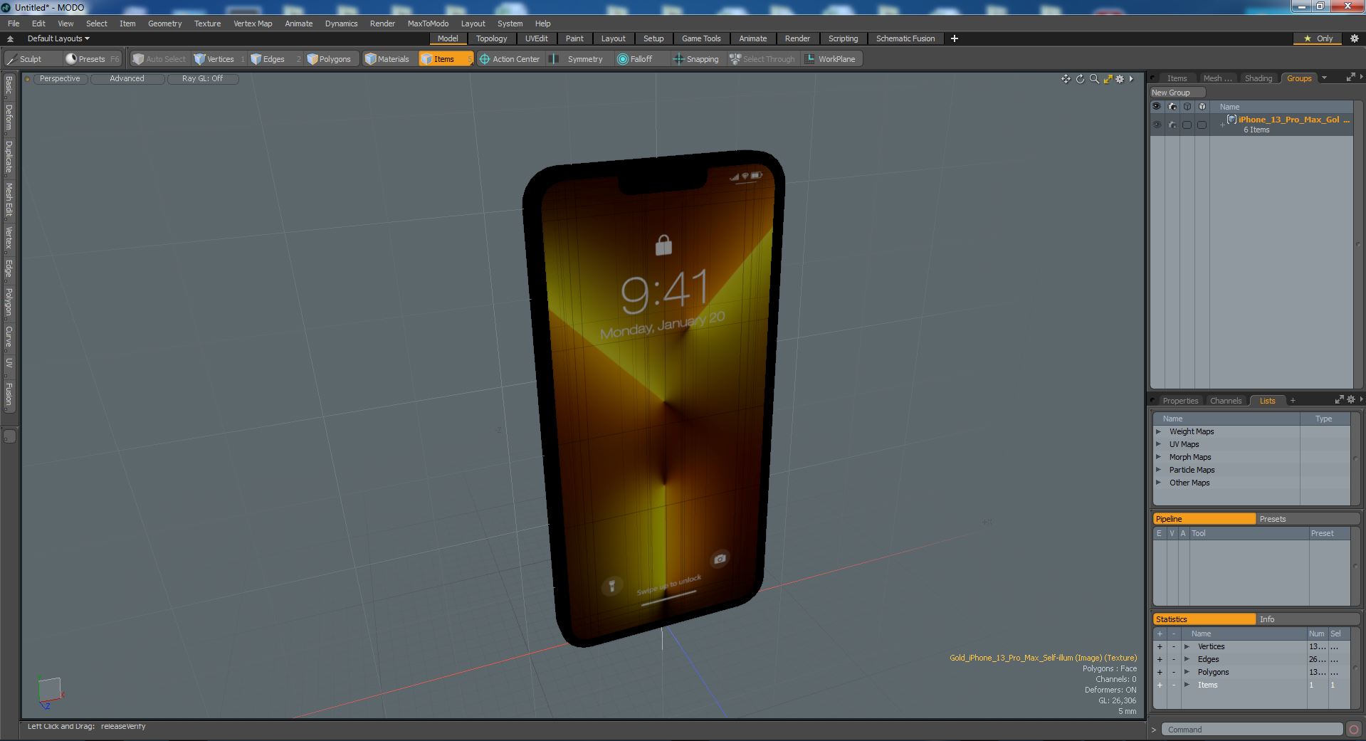 iPhone 13 Pro Max Gold 3D