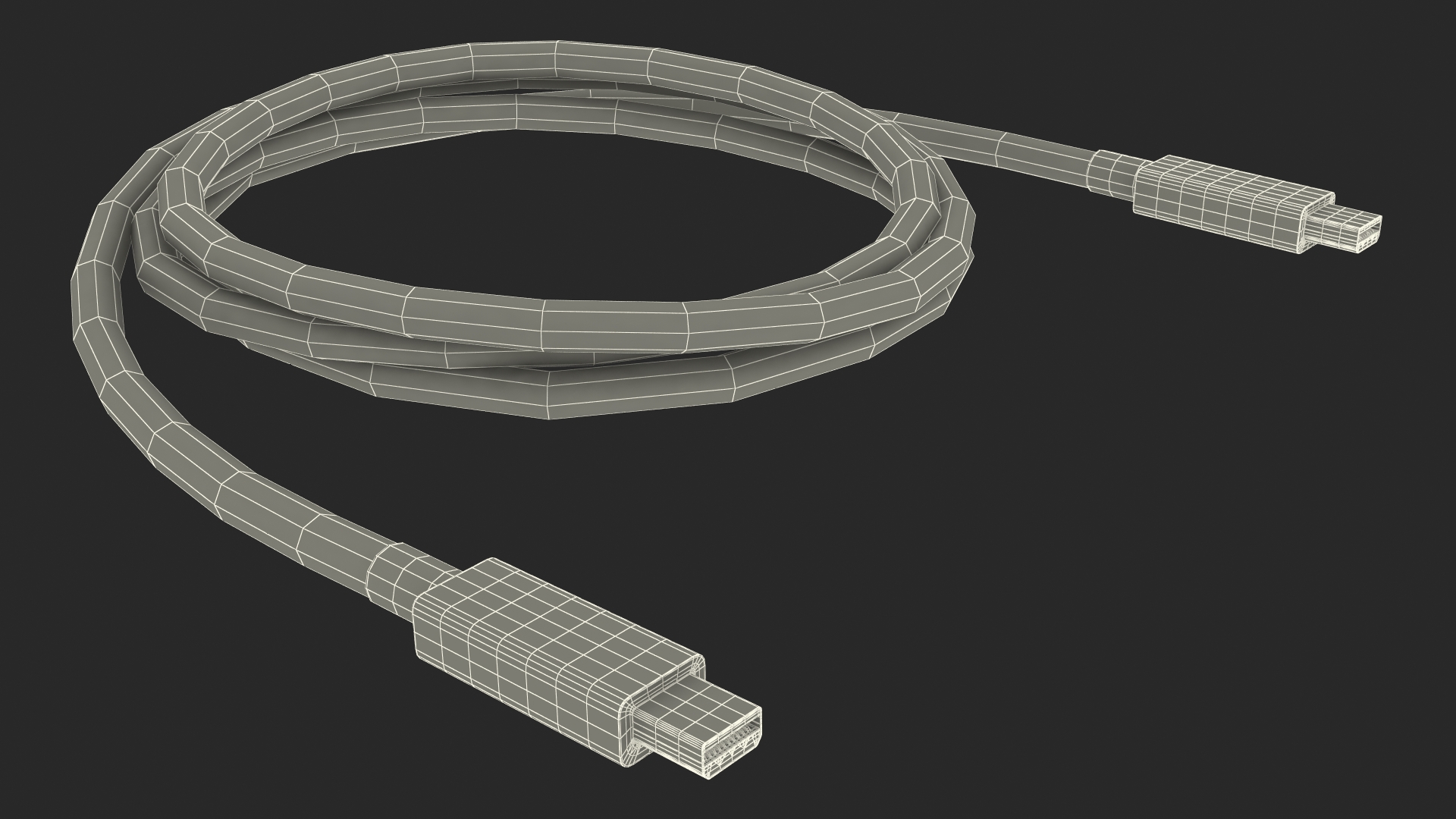 Apple Thunderbolt Cable White 3D model