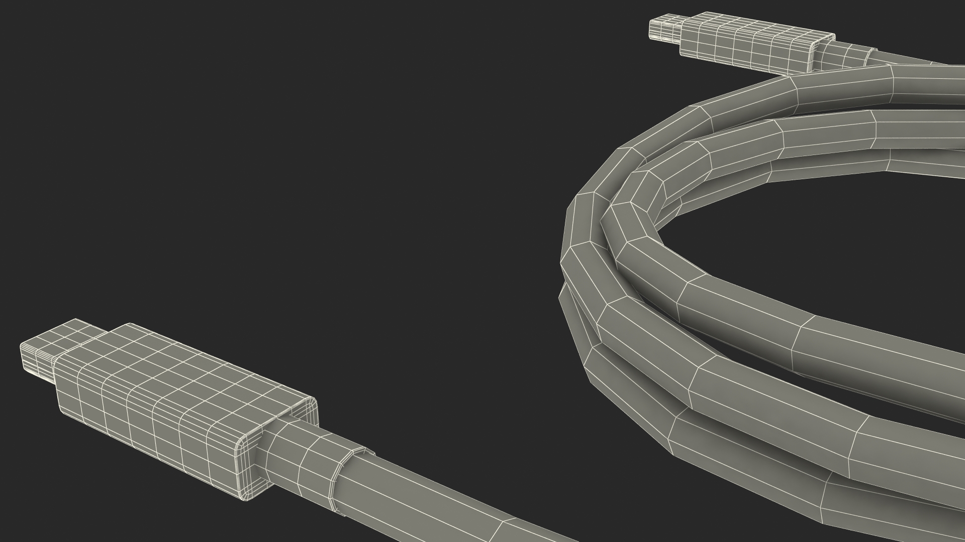 Apple Thunderbolt Cable White 3D model