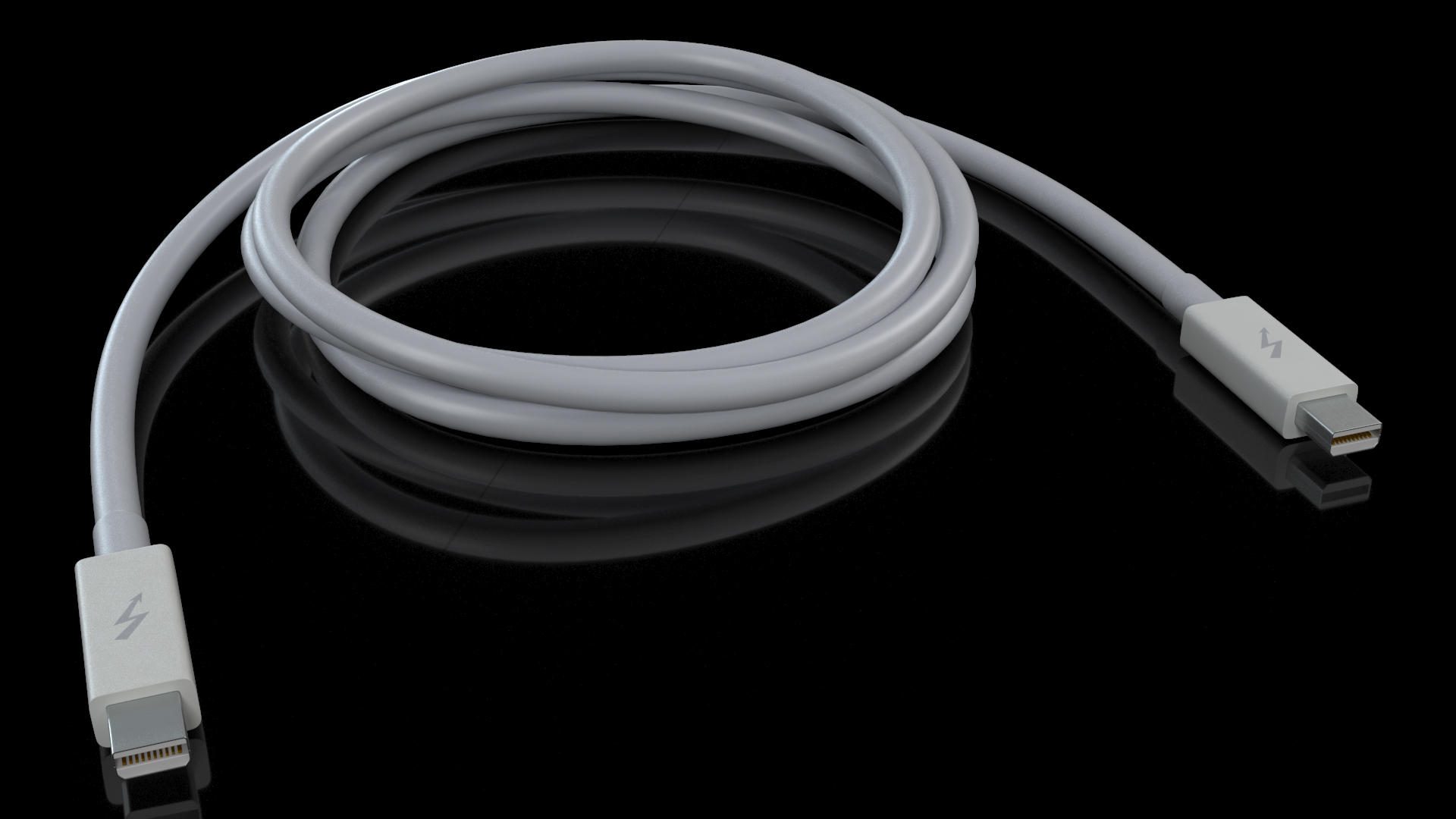 Apple Thunderbolt Cable White 3D model