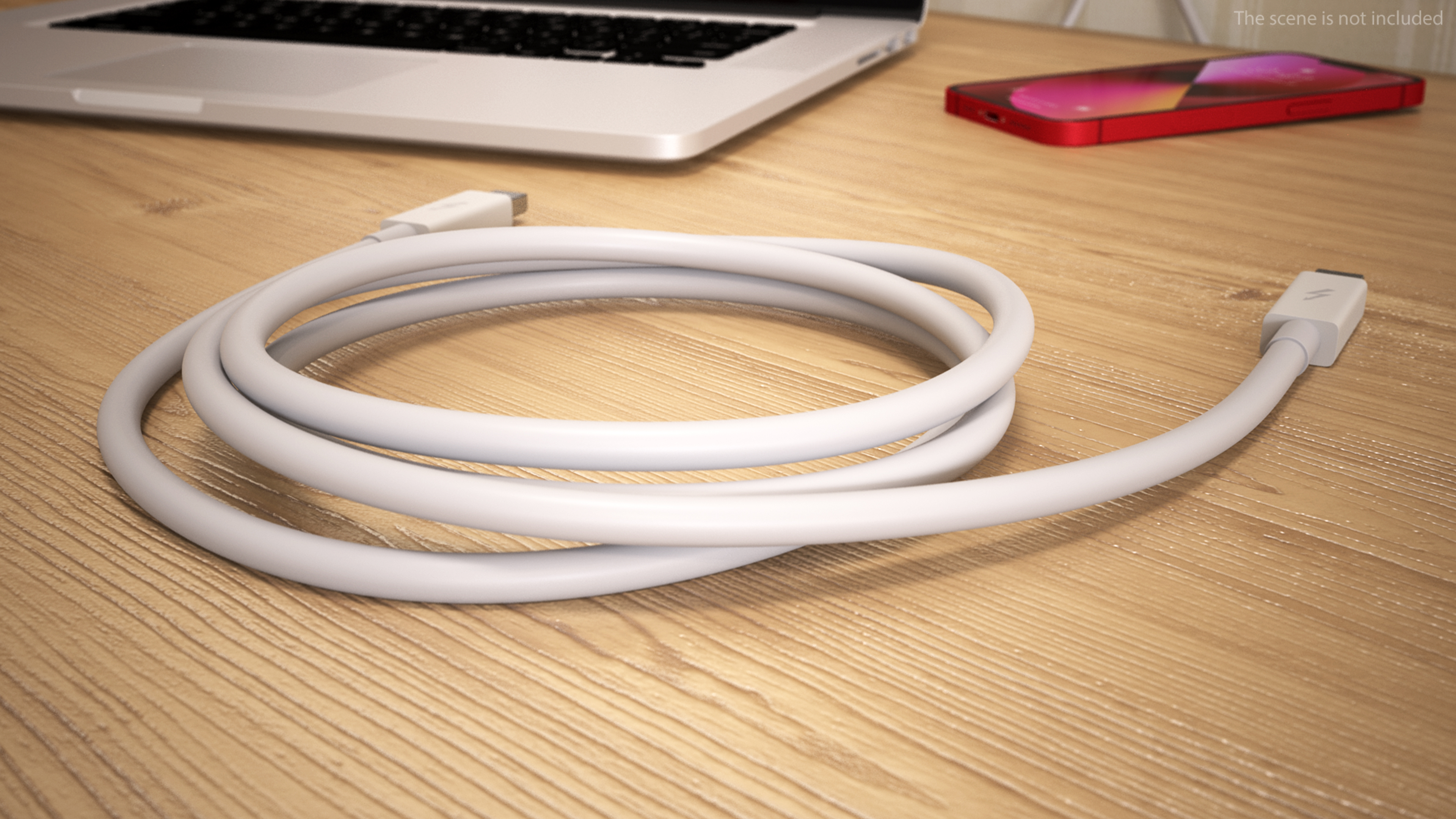 Apple Thunderbolt Cable White 3D model