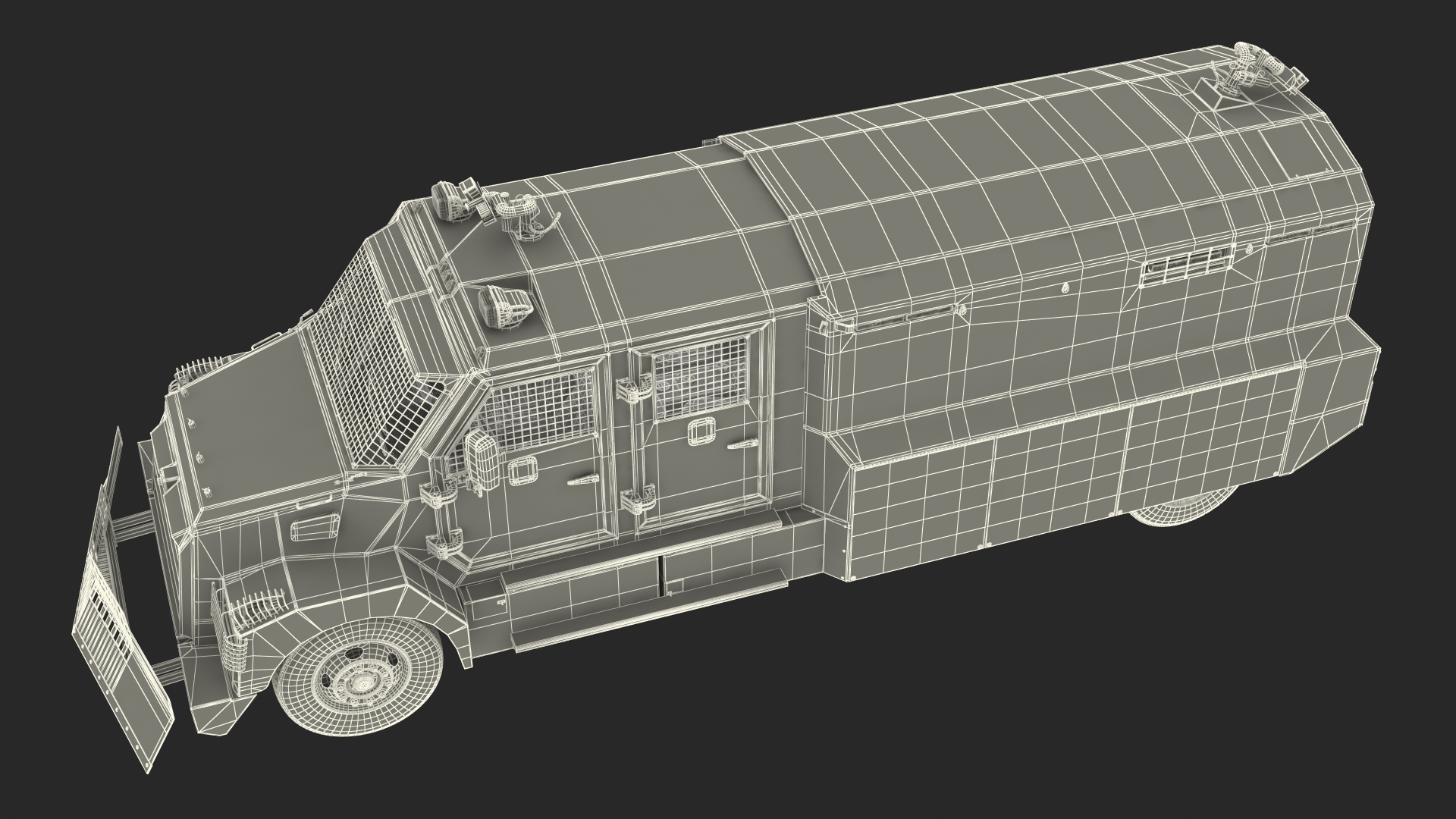 Anti Riot Vehicle Blue Rigged 3D model