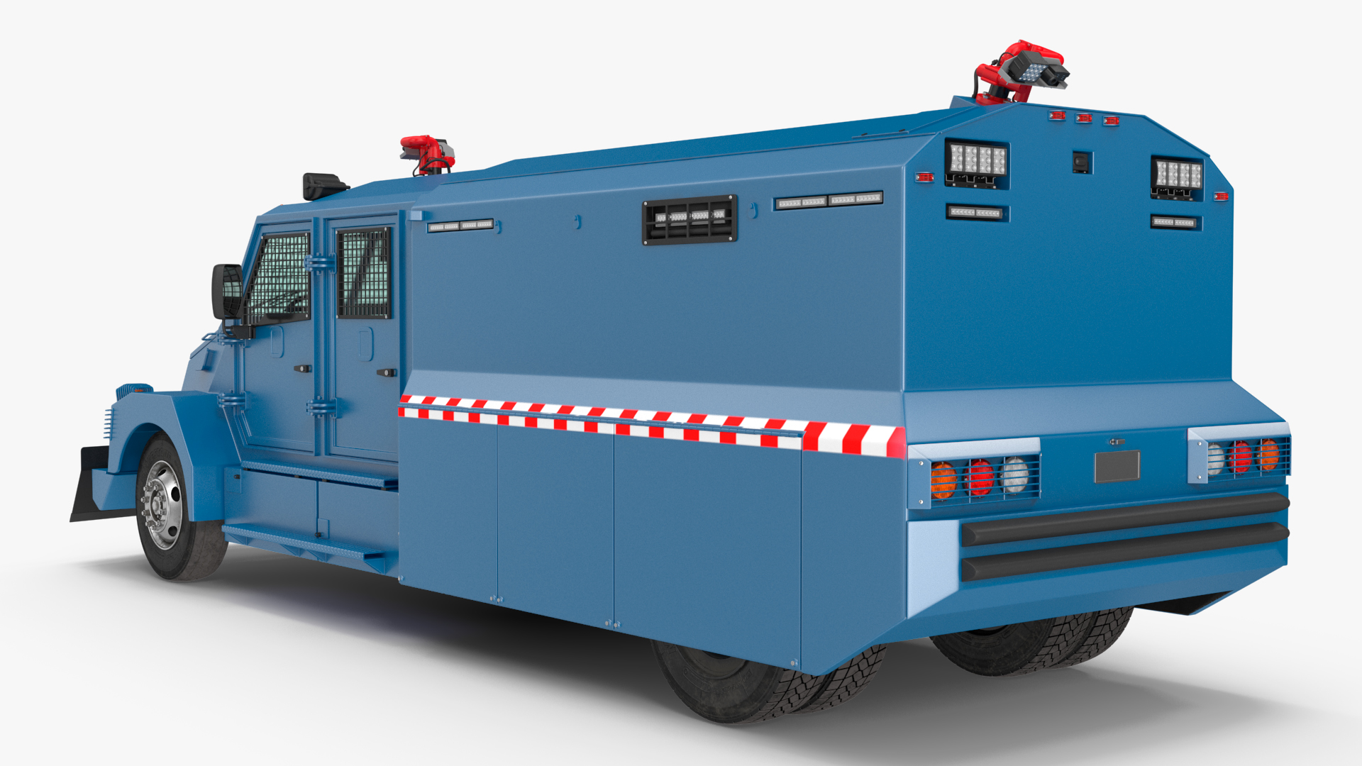 Anti Riot Vehicle Blue Rigged 3D model