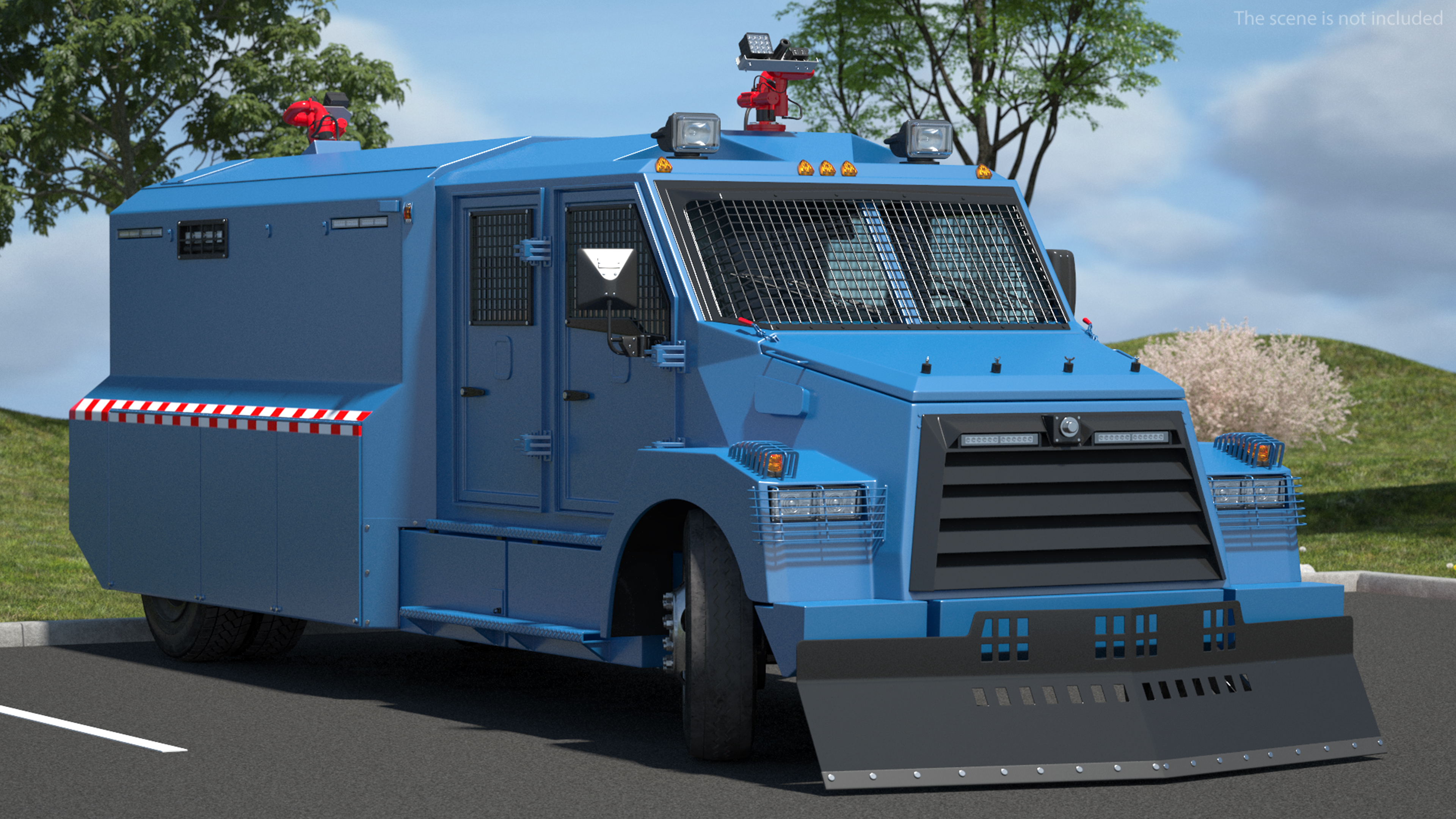 Anti Riot Vehicle Blue Rigged 3D model