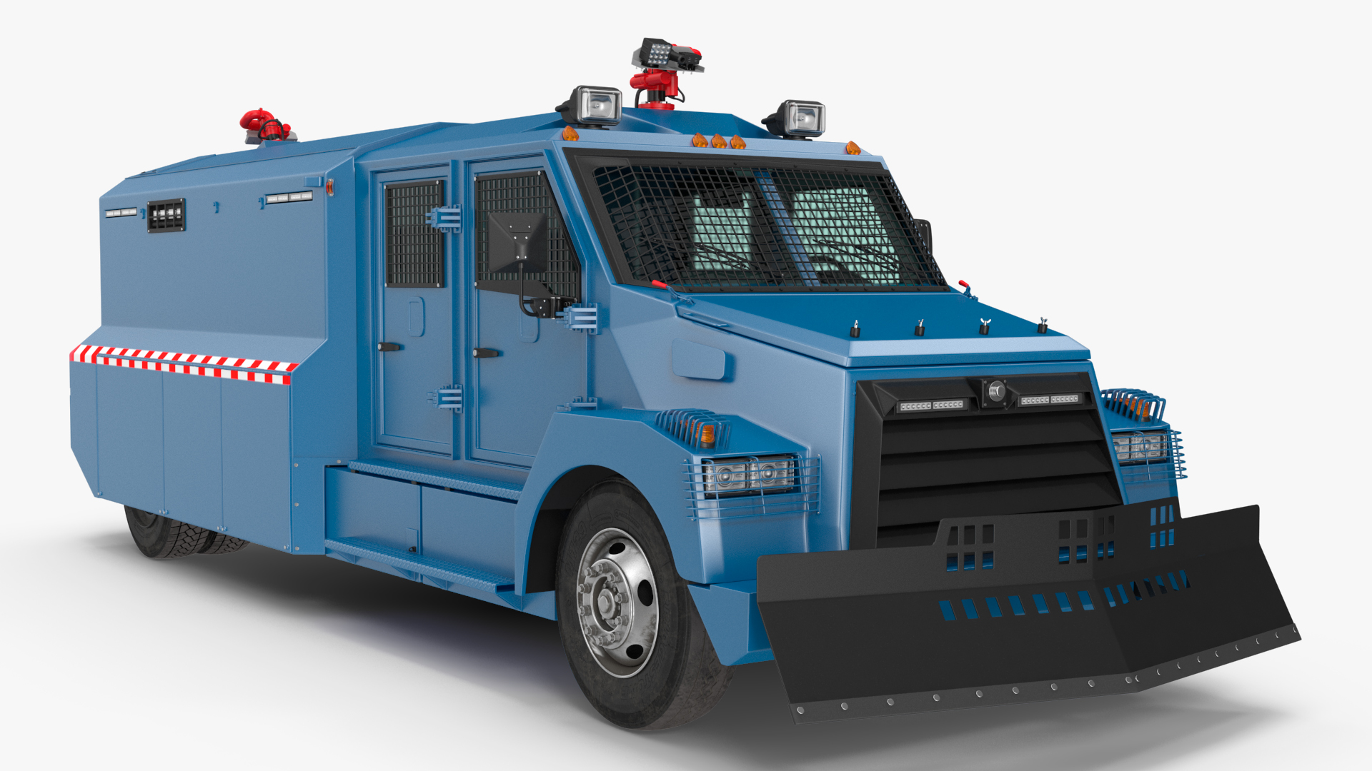 Anti Riot Vehicle Blue Rigged 3D model