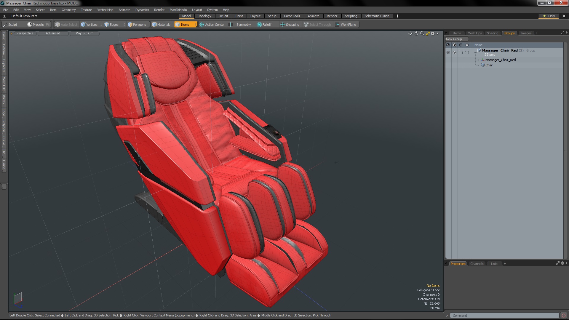 3D Massager Chair Red model