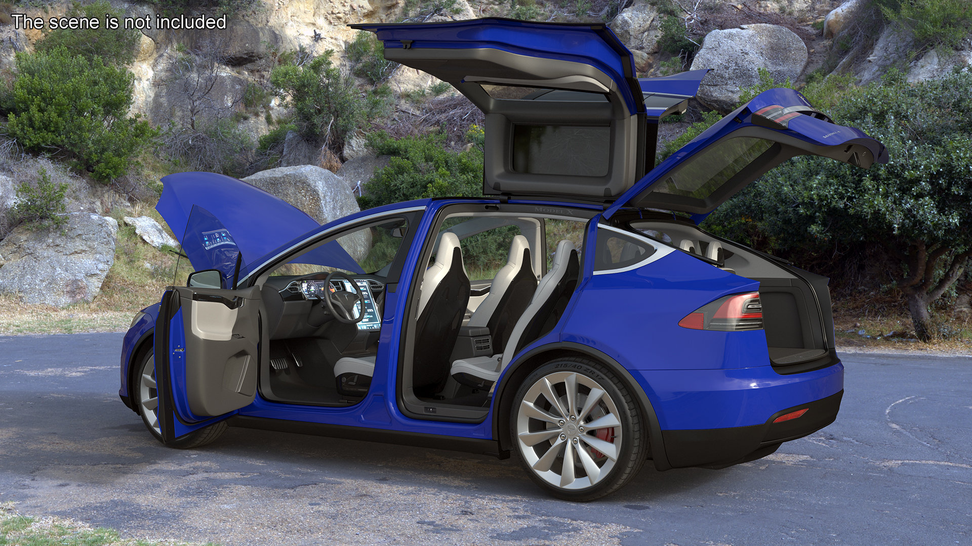 3D Tesla Model X Electric SUV