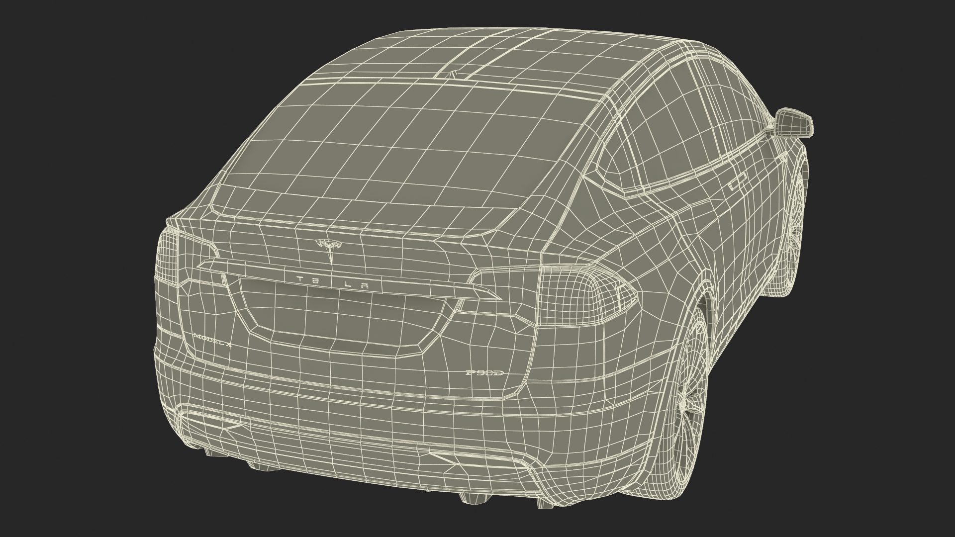 3D Tesla Model X Electric SUV