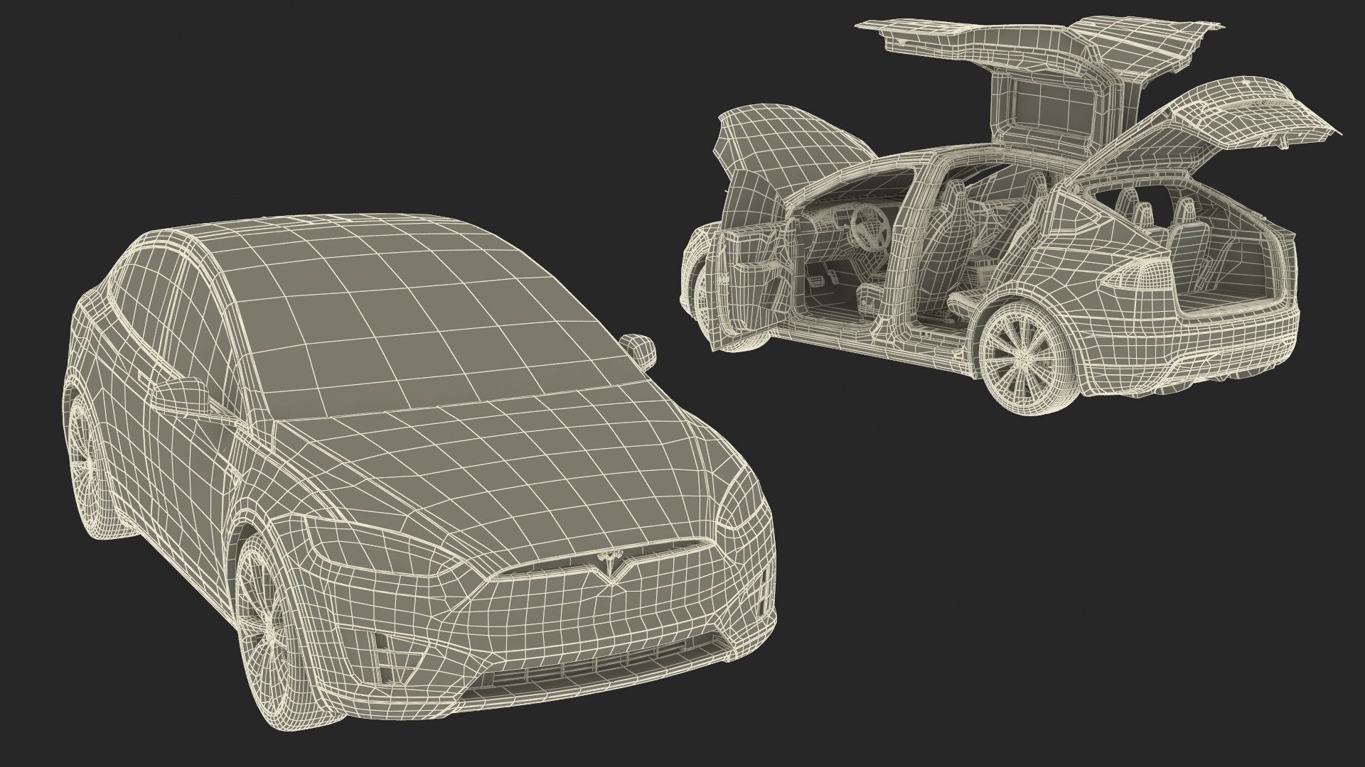 3D Tesla Model X Electric SUV