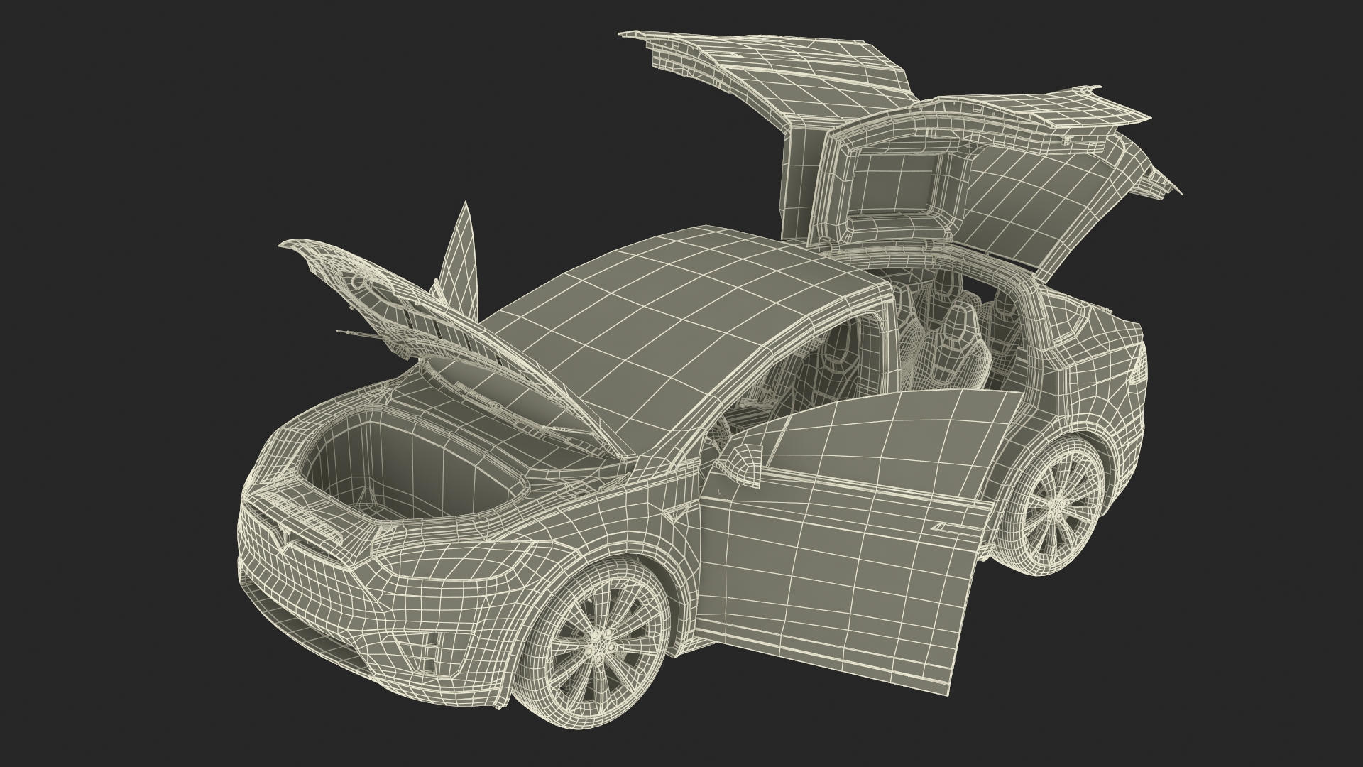 3D Tesla Model X Electric SUV