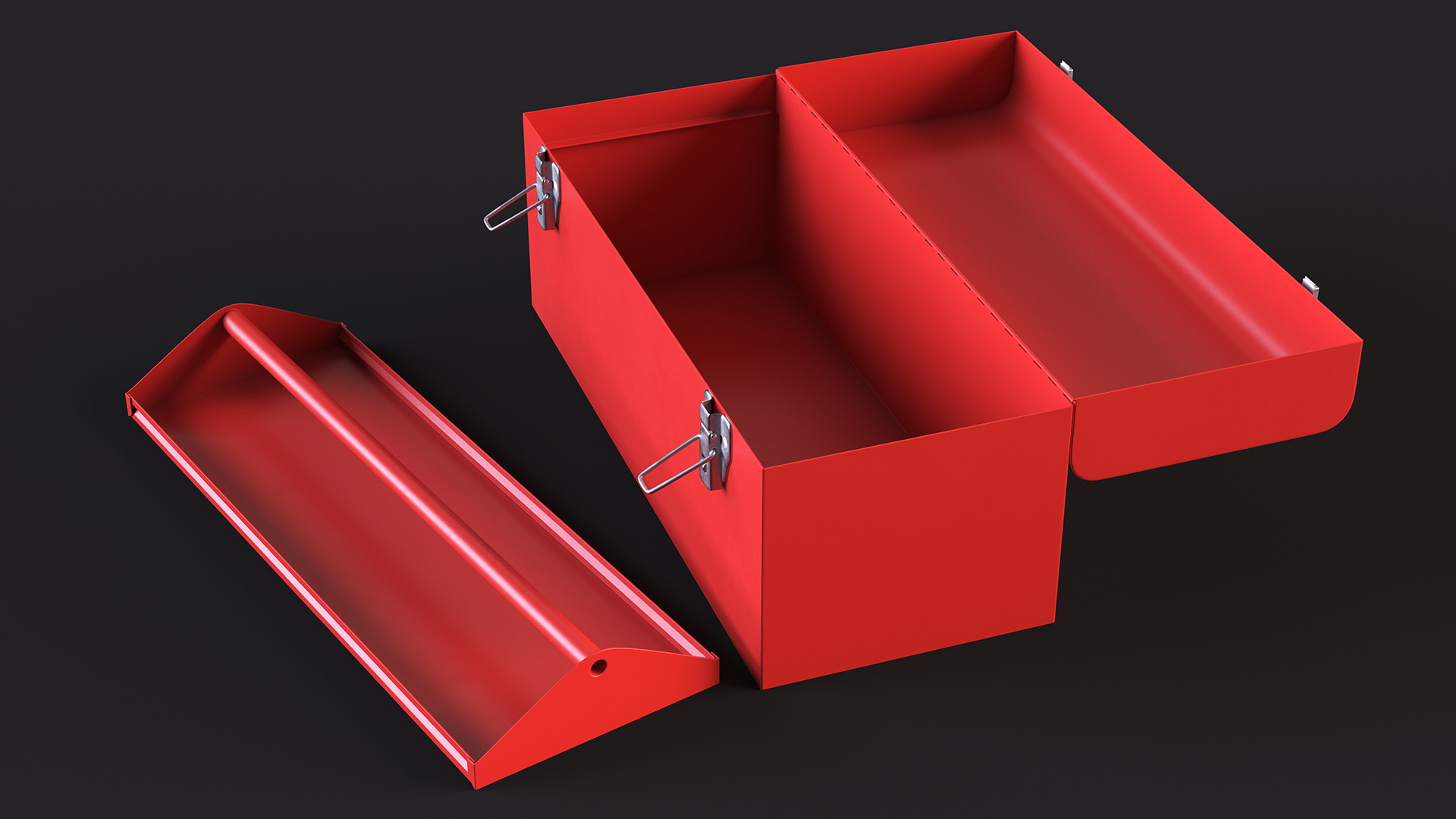 Metal Toolbox Red 3D