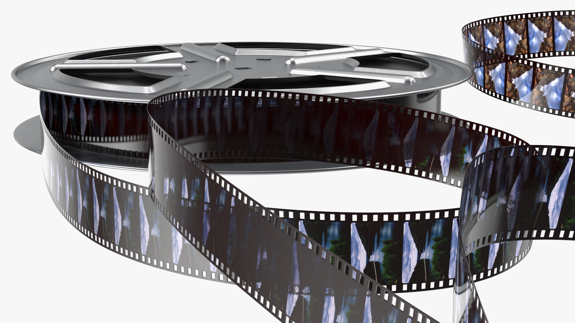 3D model Color Video Film Reel Set