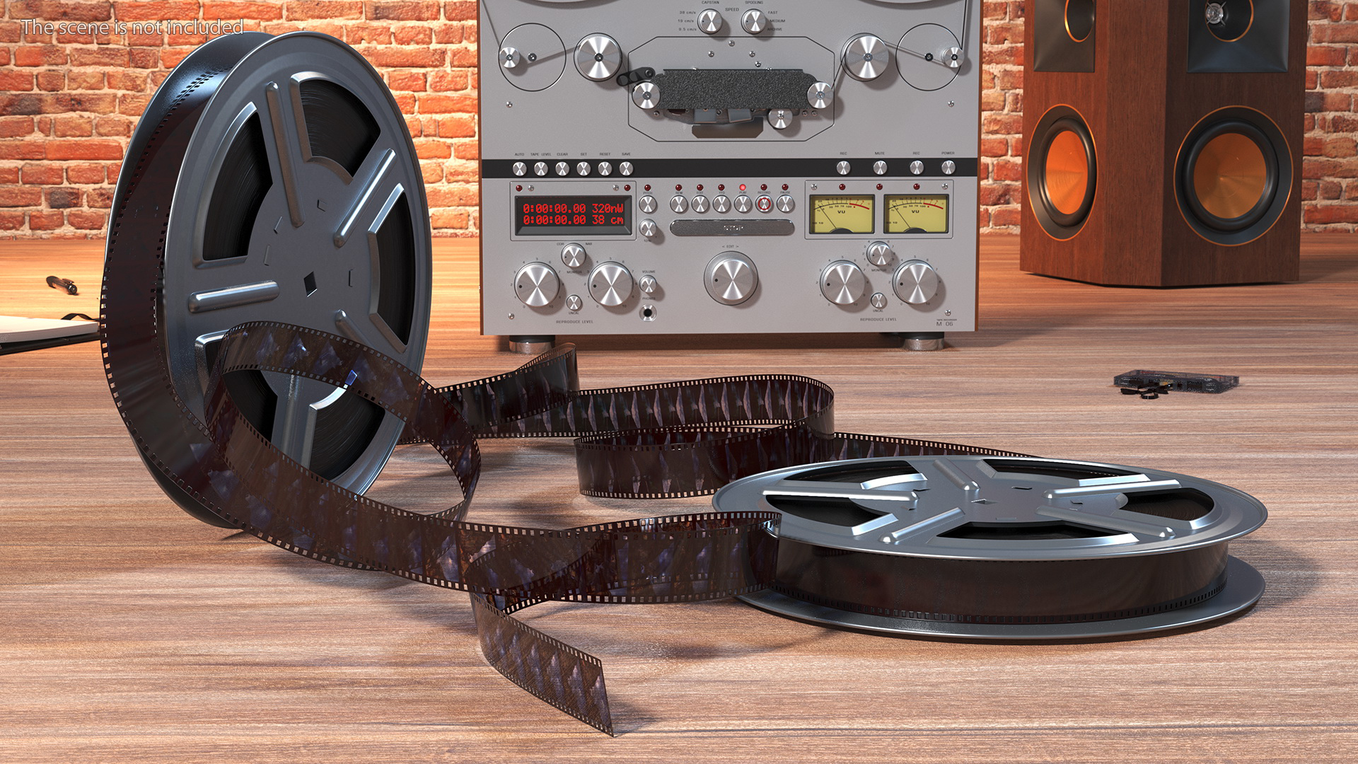 3D model Color Video Film Reel Set