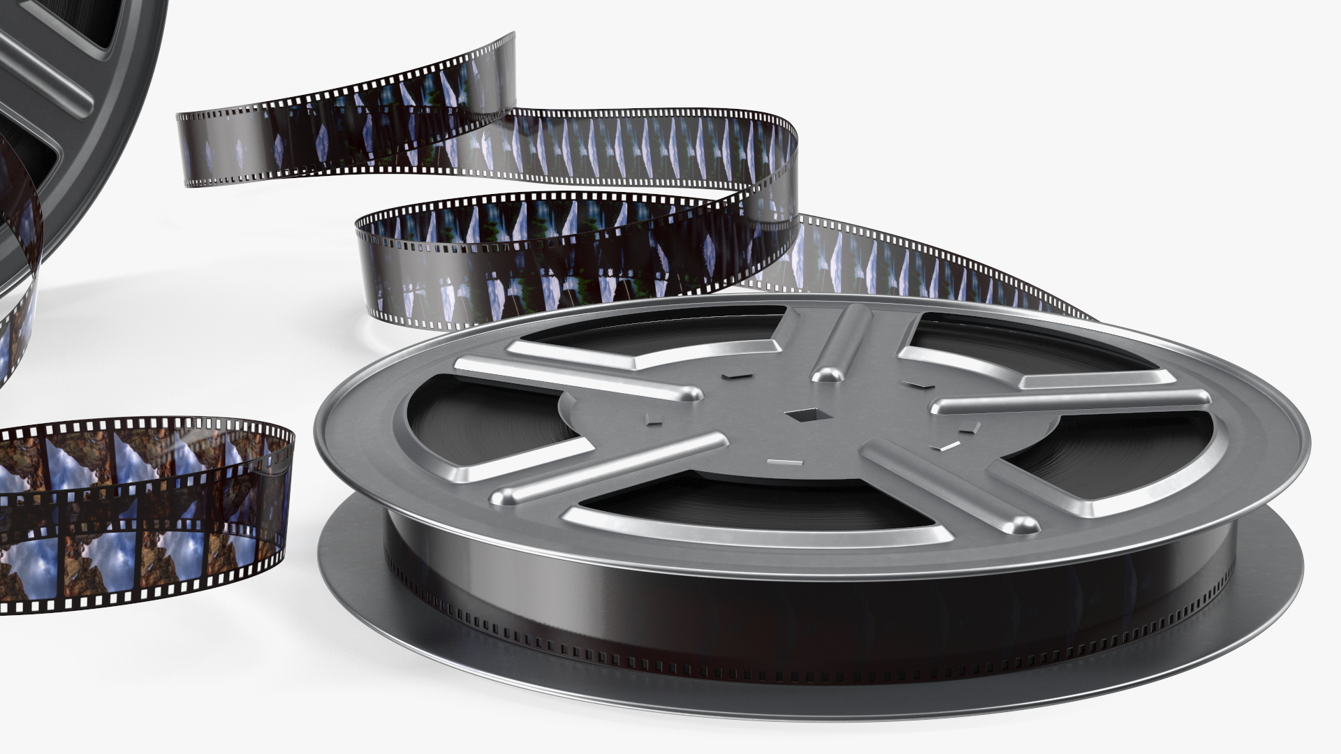 3D model Color Video Film Reel Set