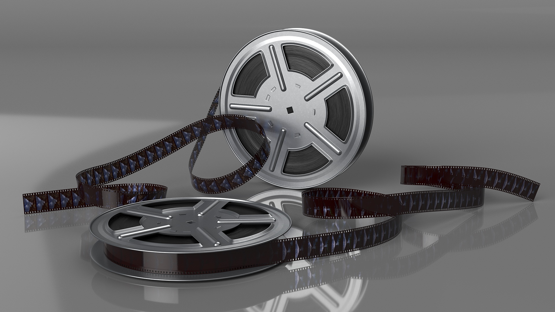 3D model Color Video Film Reel Set