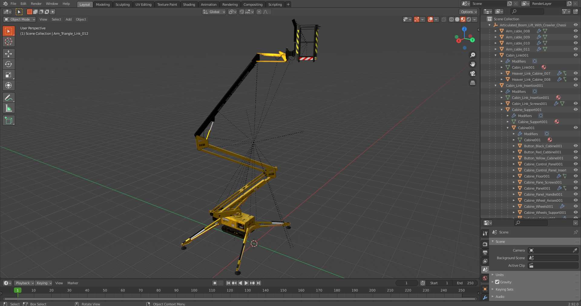 Articulated Boom Lift With Crawler Chassis 3D