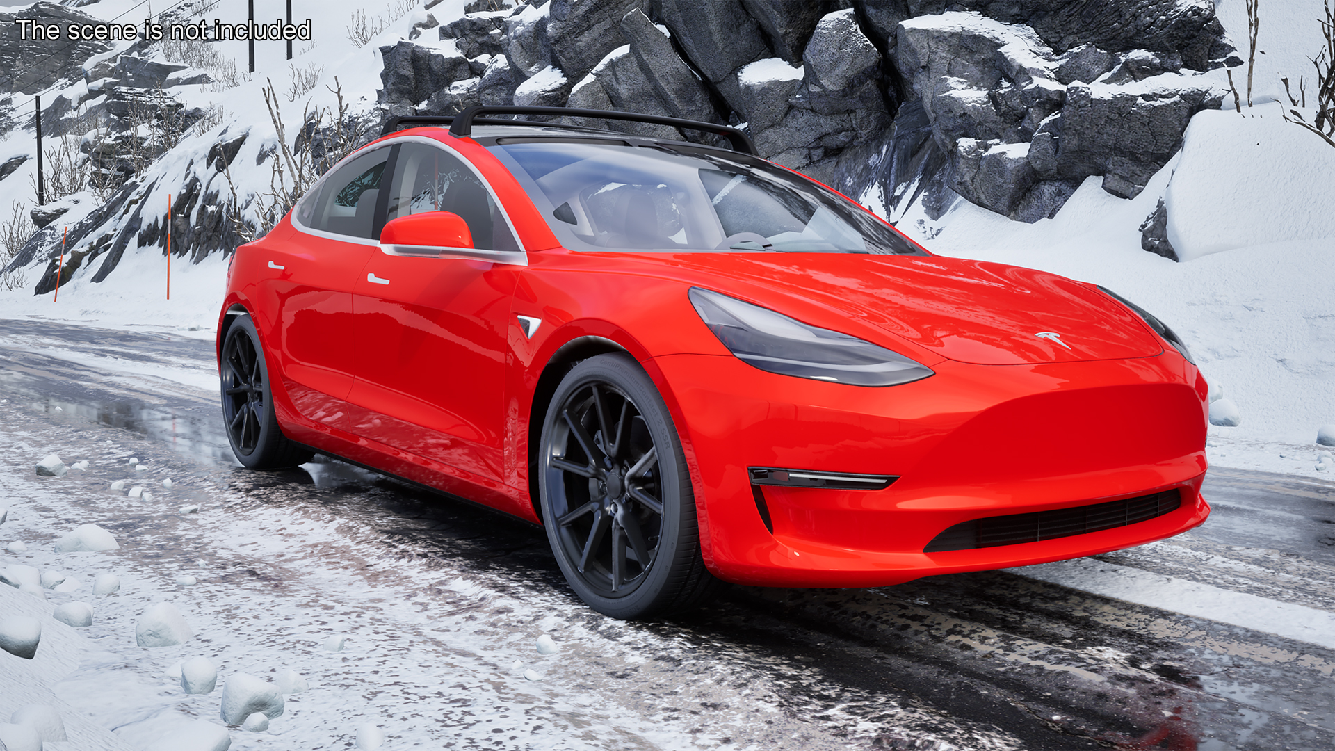 3D model Tesla with Roof Rack