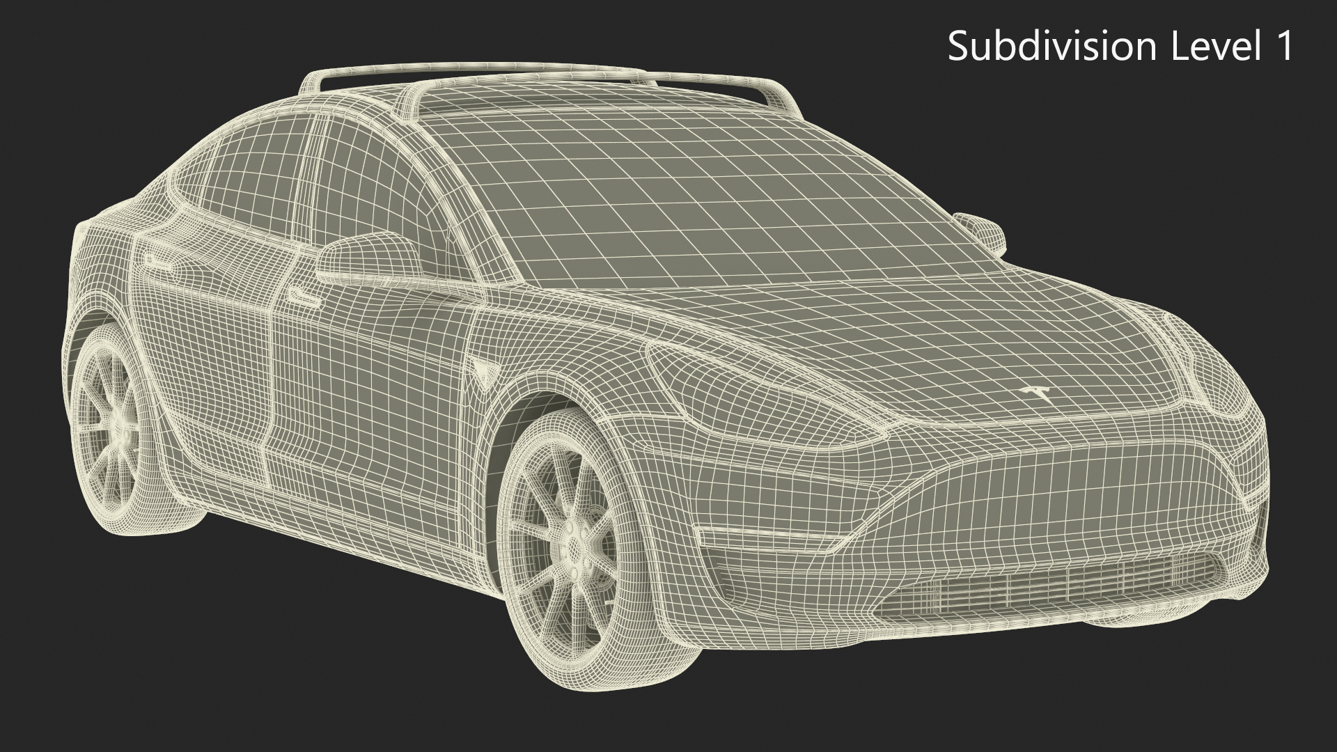 3D model Tesla with Roof Rack