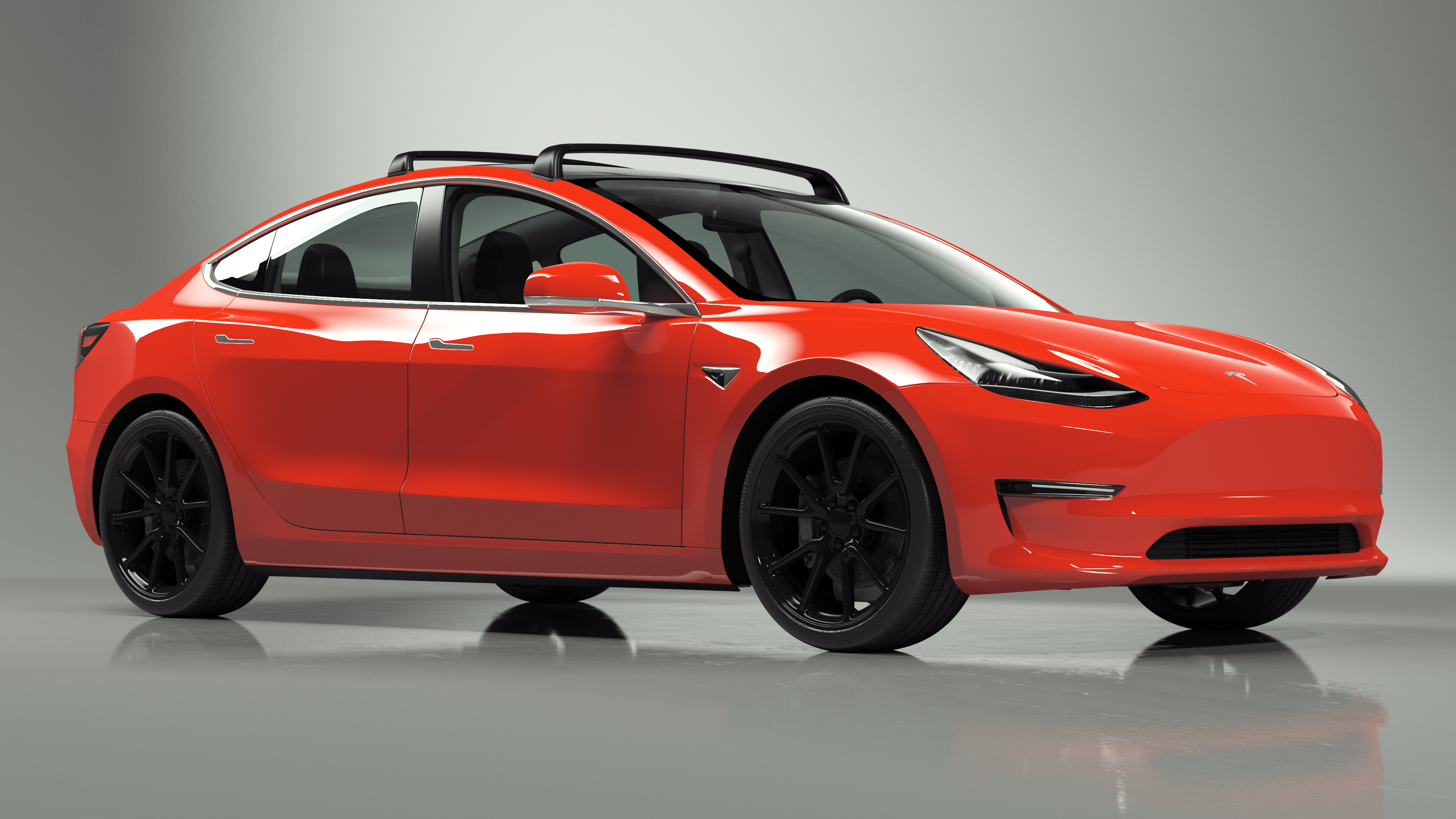 3D model Tesla with Roof Rack