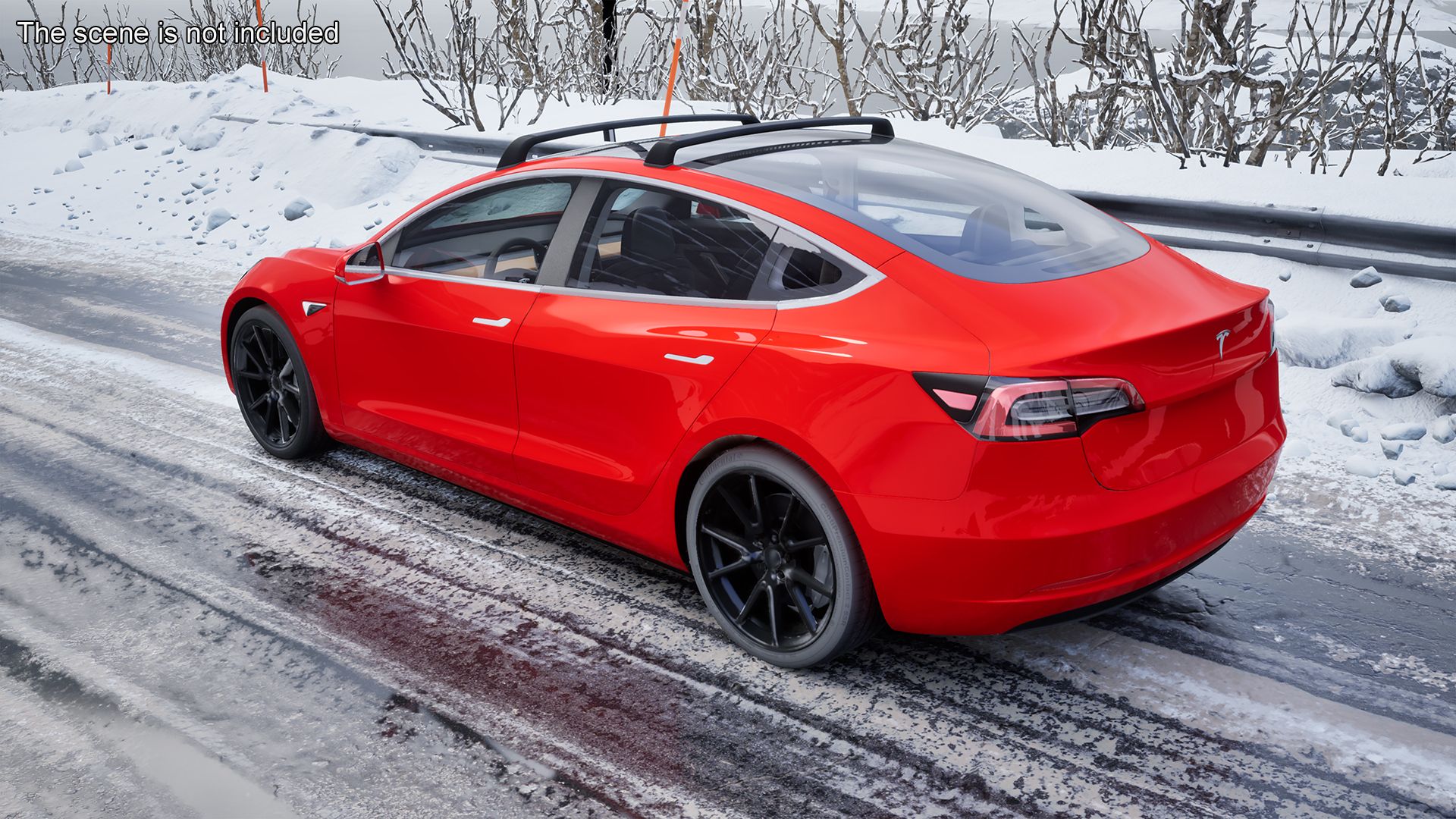 3D model Tesla with Roof Rack