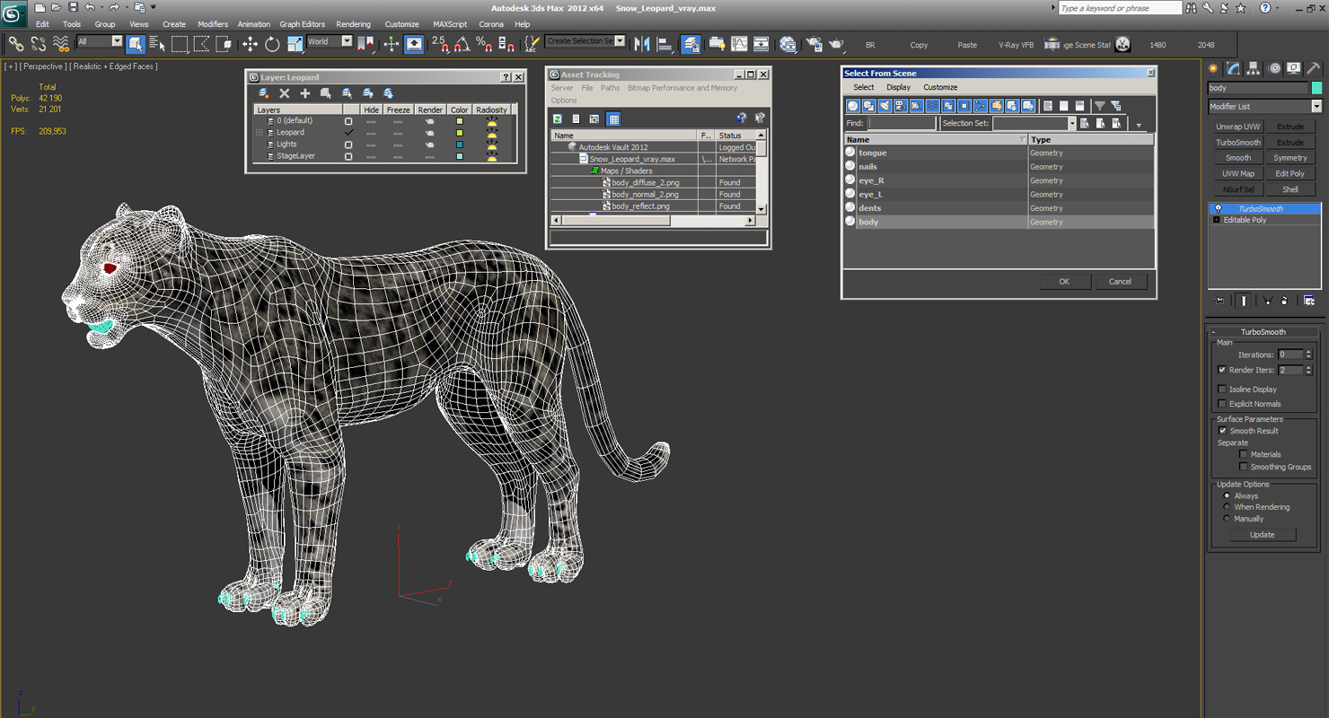 Snow Leopard 3D